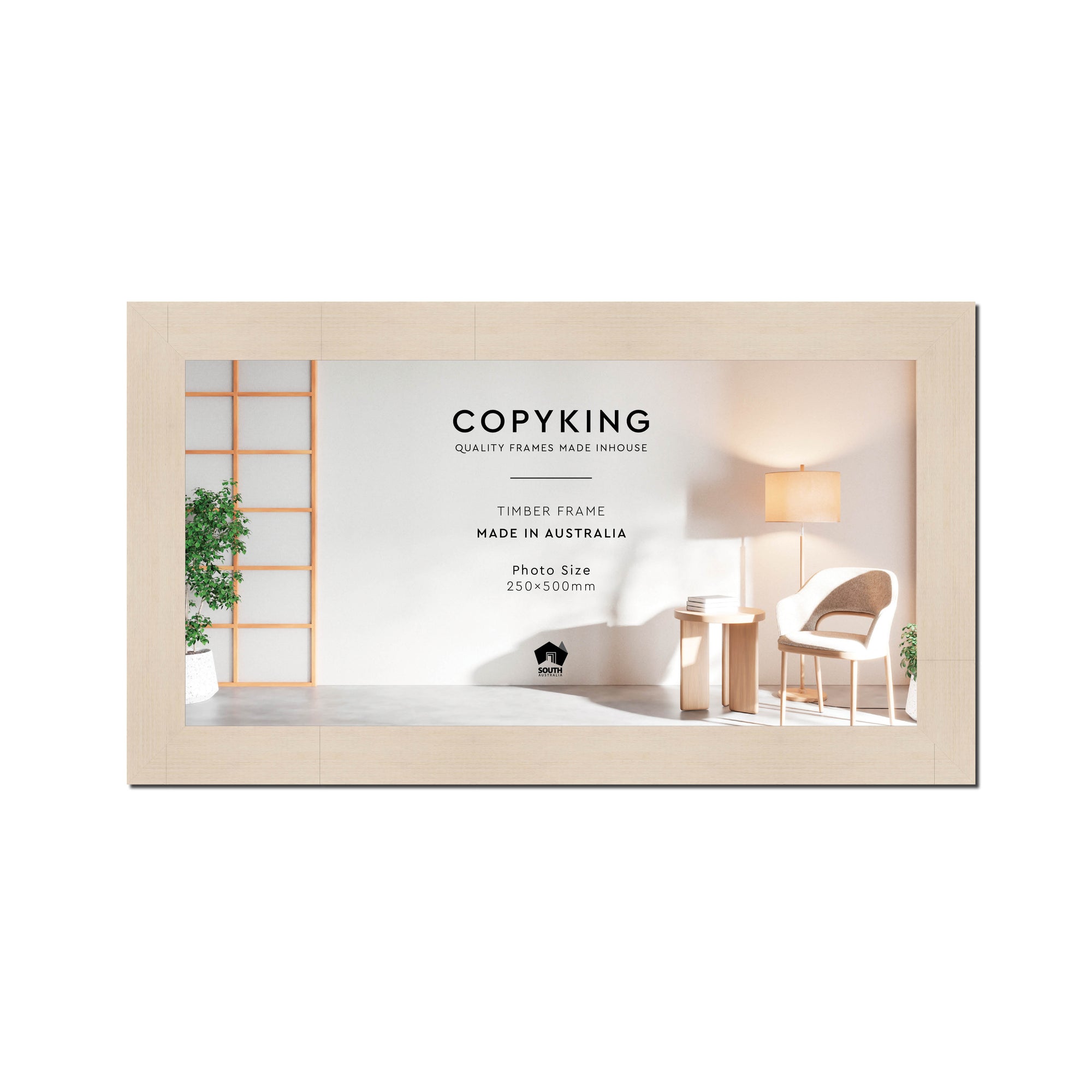 Grove White Lime 40mm Wood Panoramic Photo Frame - 25cm x 50cm