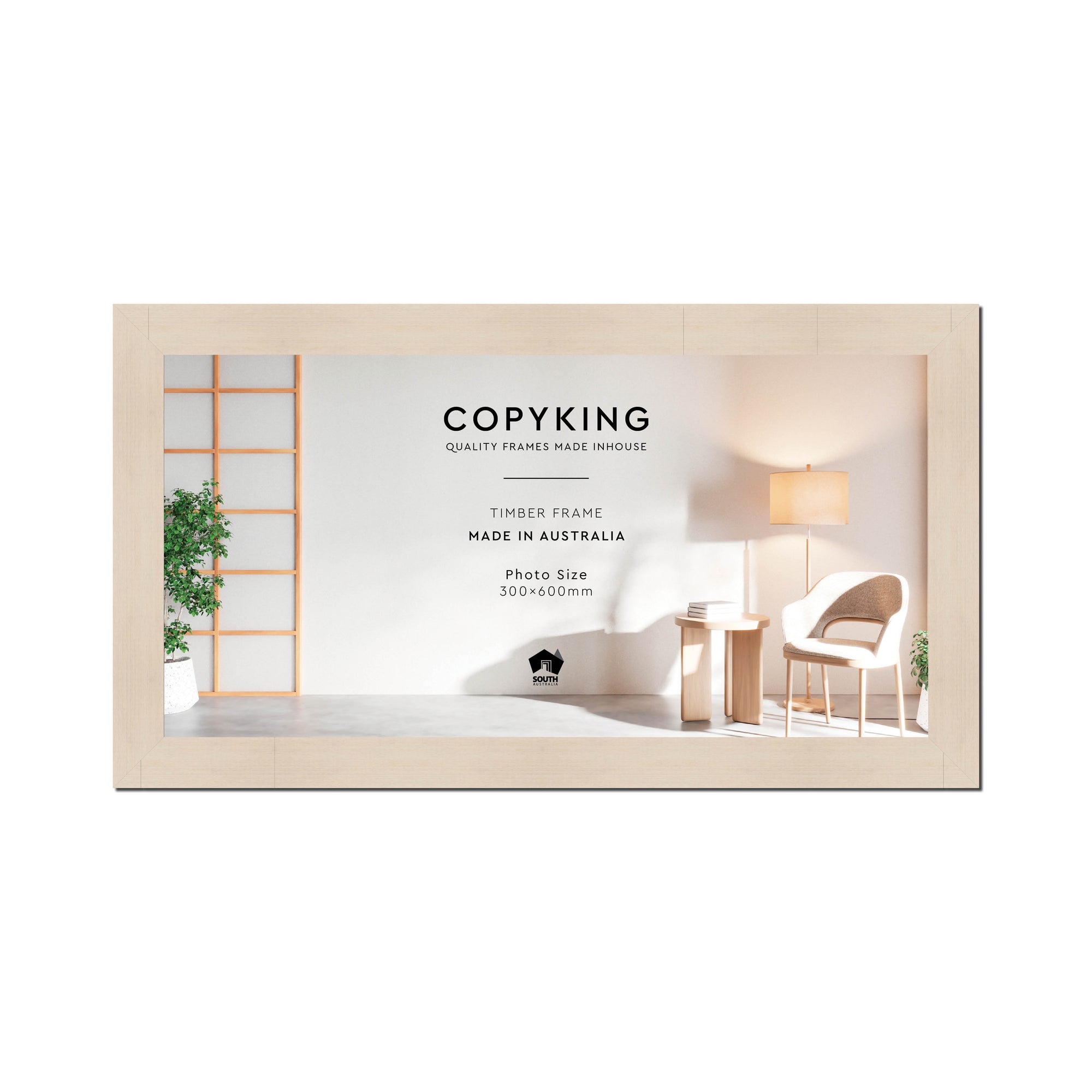 Grove White Lime 40mm Wood Panoramic Photo Frame - 30cm x 60cm