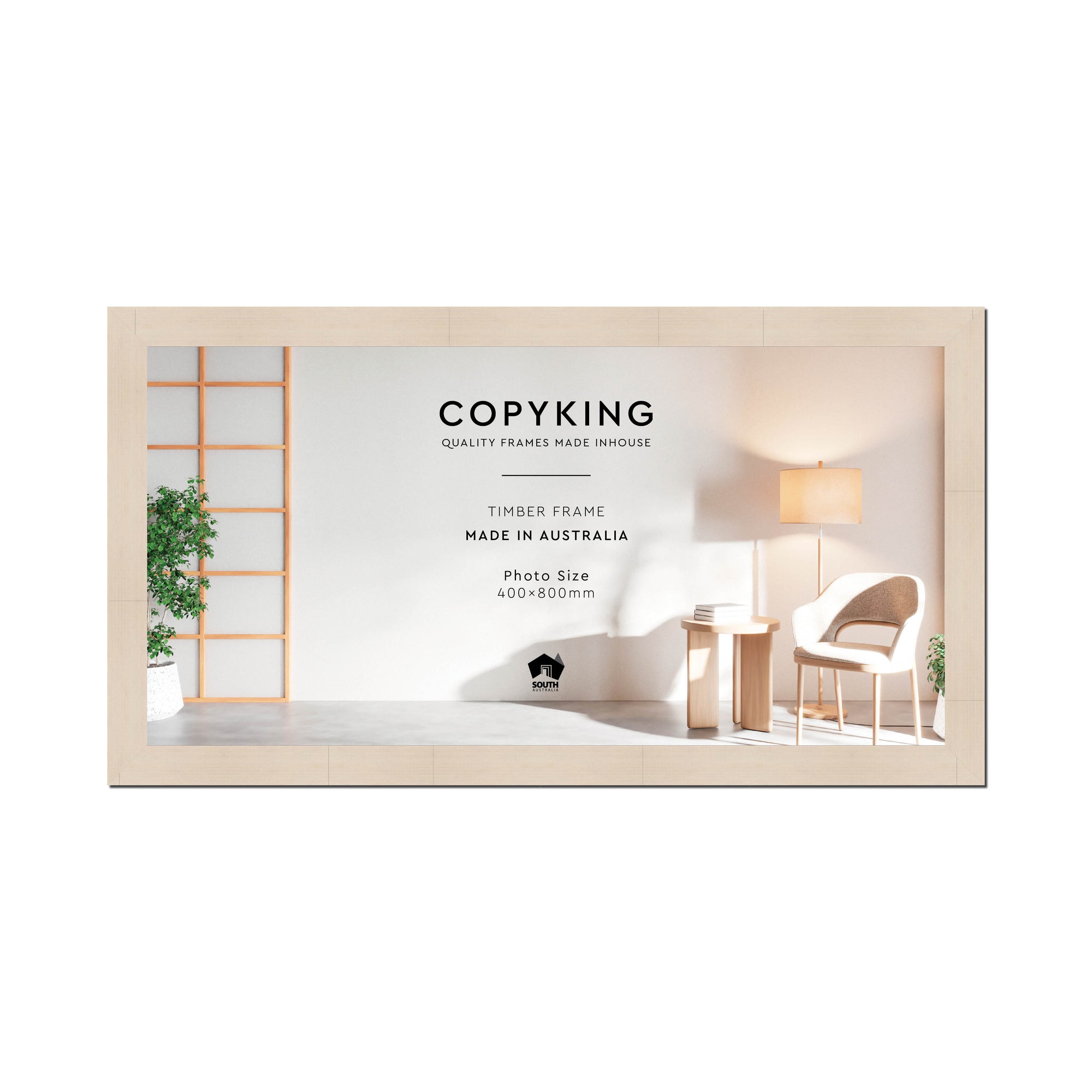 Grove White Lime 40mm Wood Panoramic Photo Frame - 40cm x 80cm
