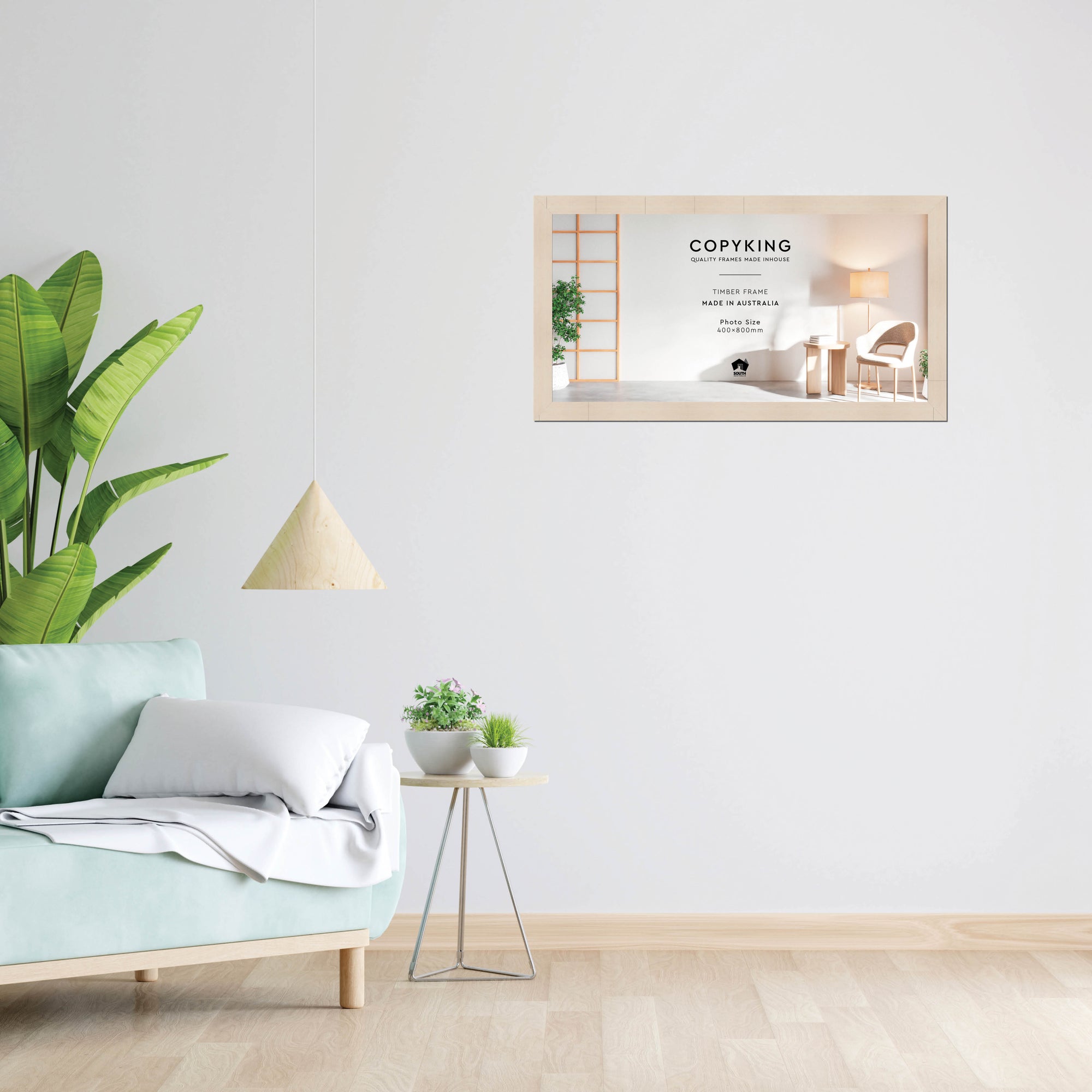 Grove White Lime 40mm Wood Panoramic Photo Frame - 40cm x 80cm