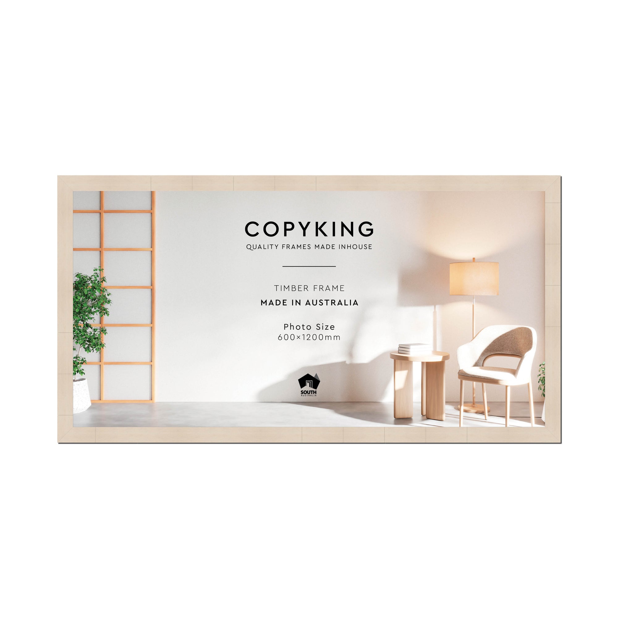 Grove White Lime 40mm Wood Panoramic Photo Frame - 60cm x 120cm