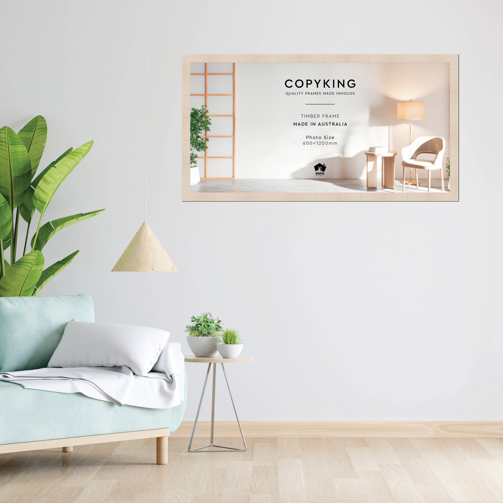 Grove White Lime 40mm Wood Panoramic Photo Frame - 60cm x 120cm