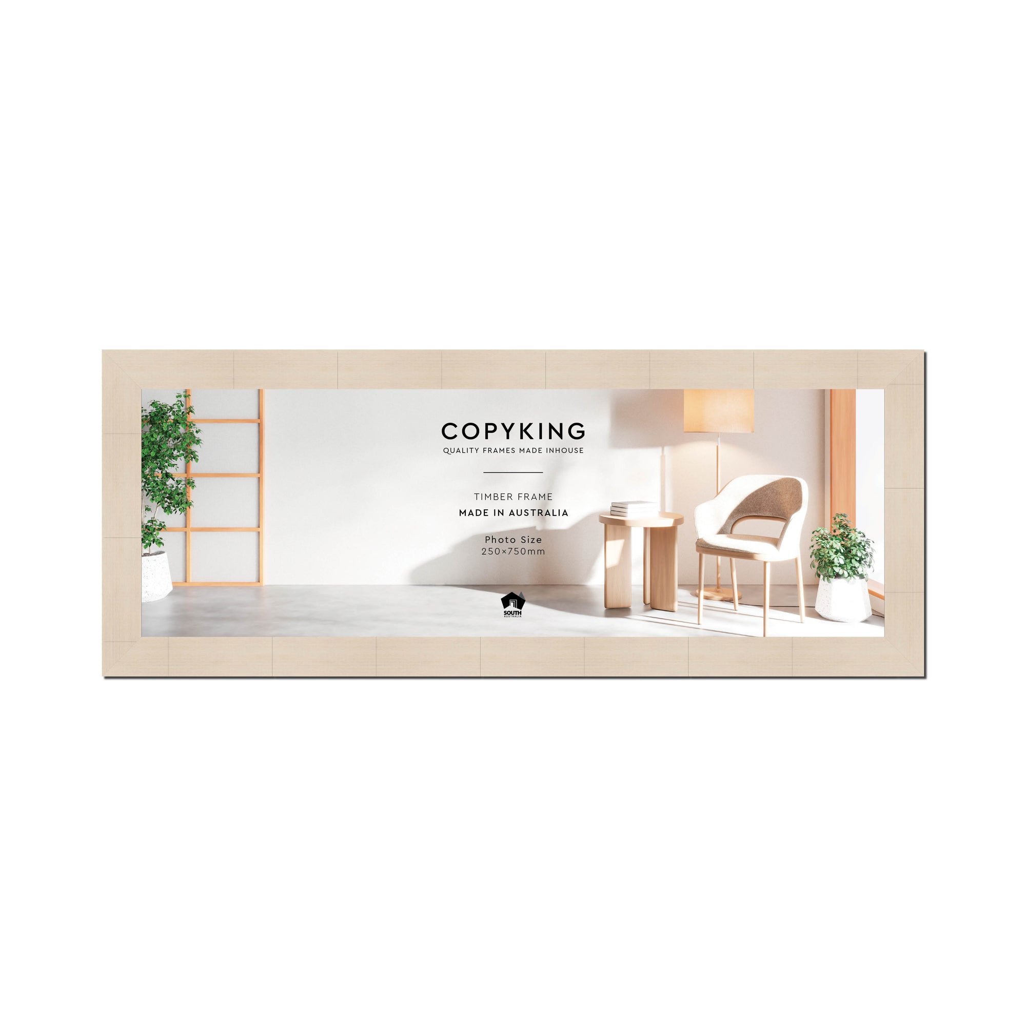 Grove White Lime 40mm Wood Panoramic Photo Frame - 25cm x 75cm