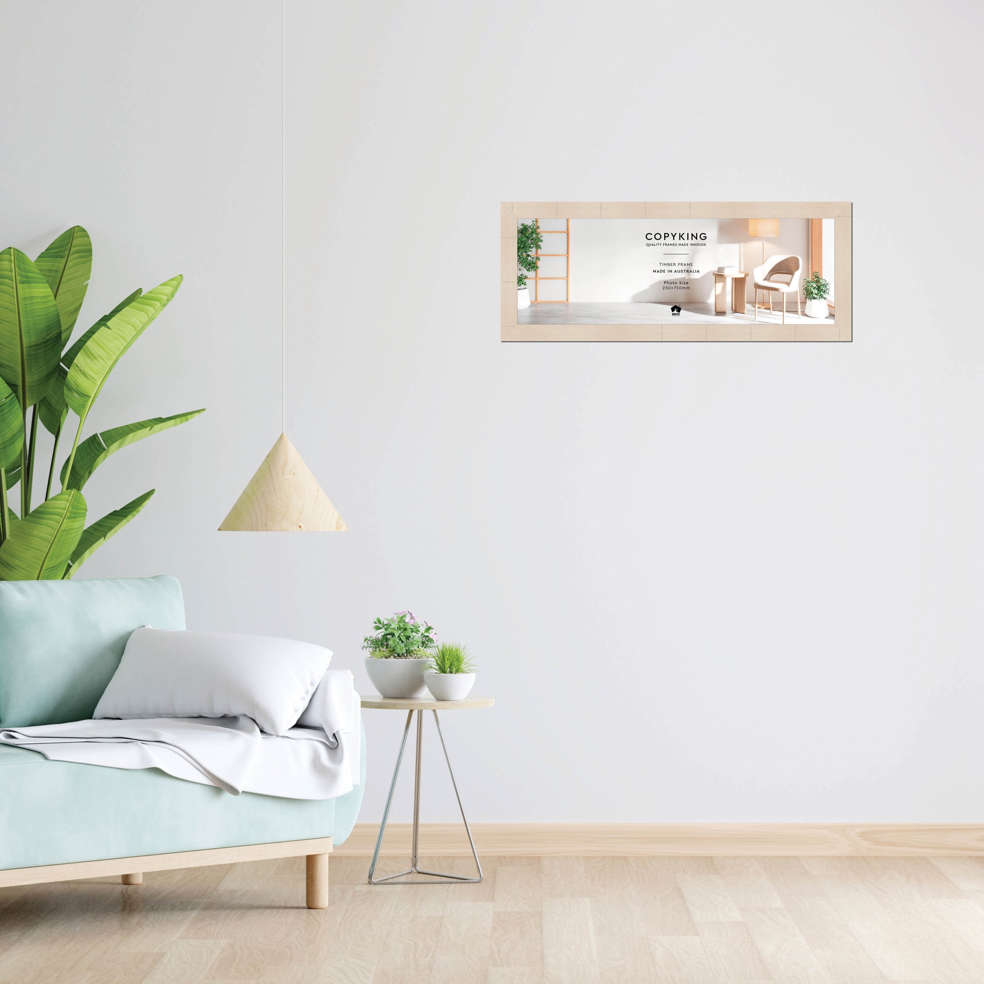 Grove White Lime 40mm Wood Panoramic Photo Frame - 25cm x 75cm