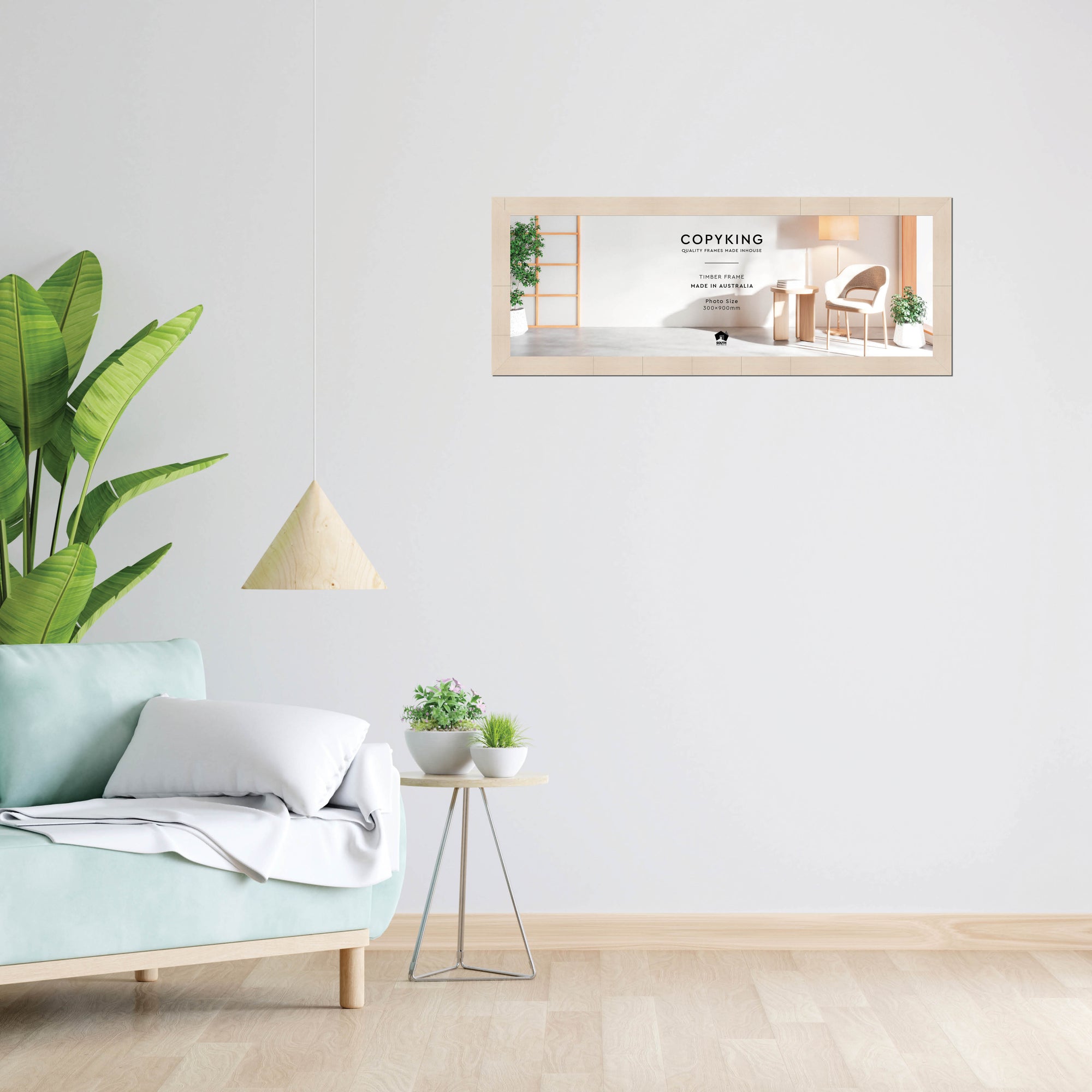 Grove White Lime 40mm Wood Panoramic Photo Frame - 30cm x 90cm