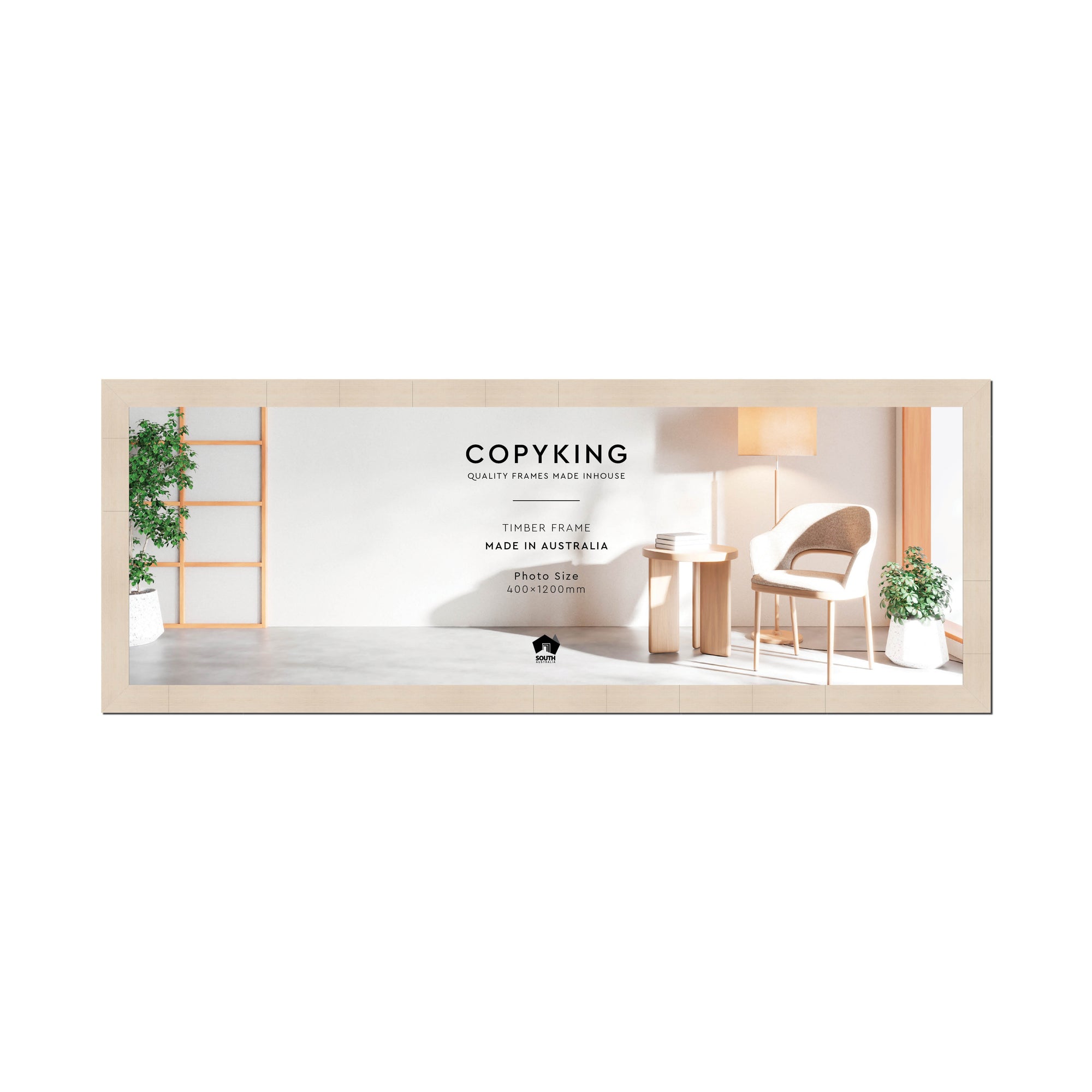 Grove White Lime 40mm Wood Panoramic Photo Frame - 40cm x 120cm