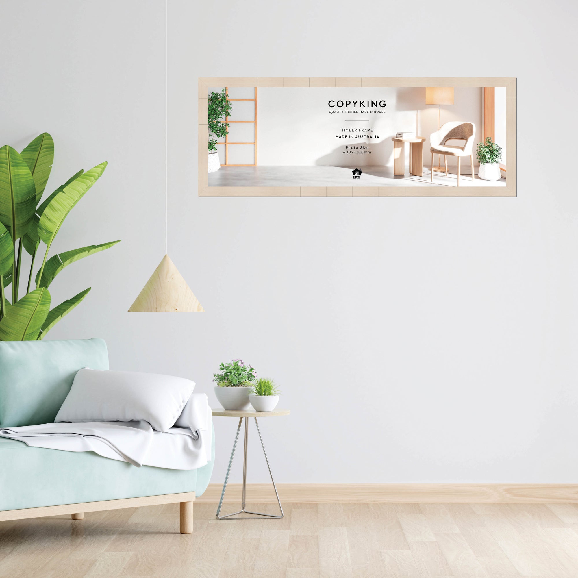 Grove White Lime 40mm Wood Panoramic Photo Frame - 40cm x 120cm