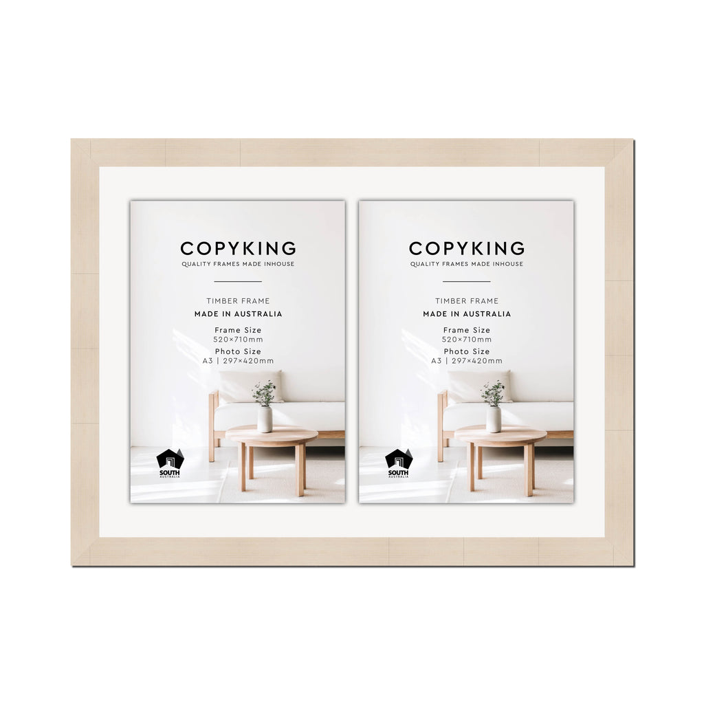 Grove White Lime 40mm Wood Certificate Frame - 520mm x 710mm - 2 Certificates (A3)