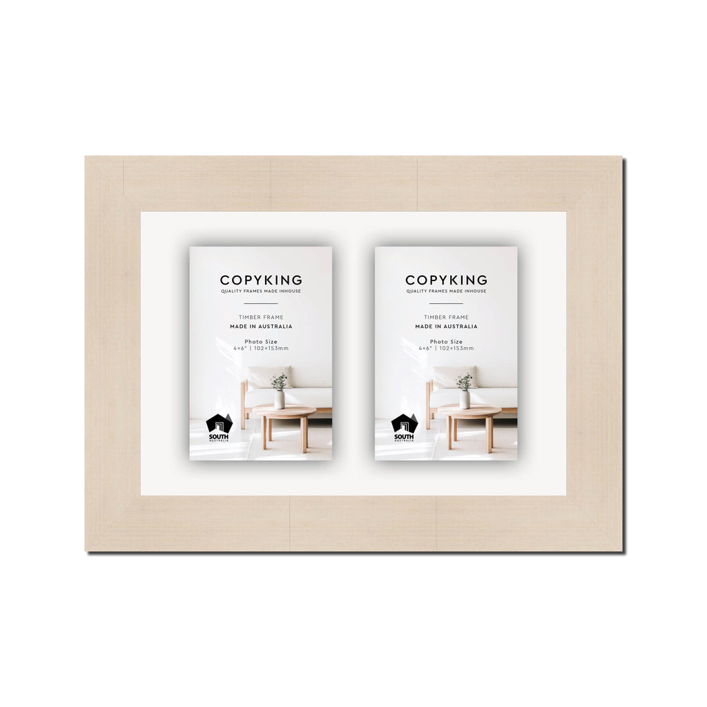 Grove White Lime 40mm Wood Collage Photo Frame - 8" x 12" - 2 Photos (4" x 6")