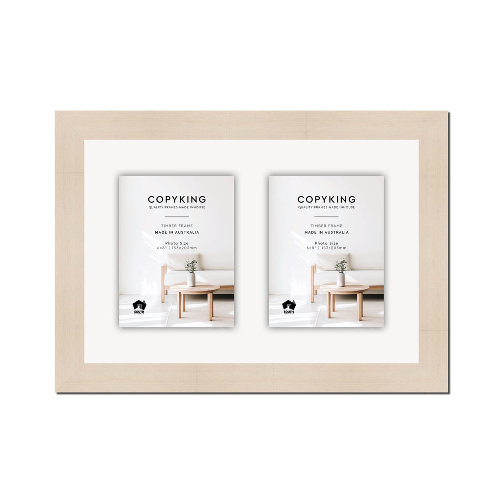 Grove White Lime 40mm Wood Collage Photo Frame - 12" x 18" - 2 Photos (6" x 8")