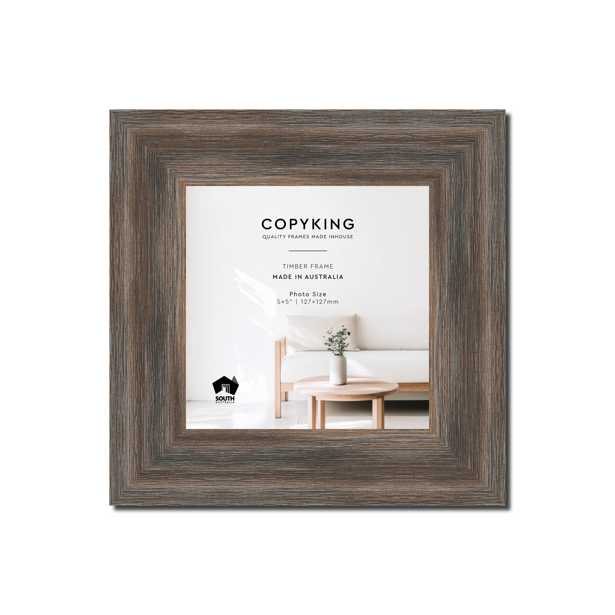 Homestead Brown 40mm Wood Square Photo Frame - 5" x 5" (127mm x 127mm)