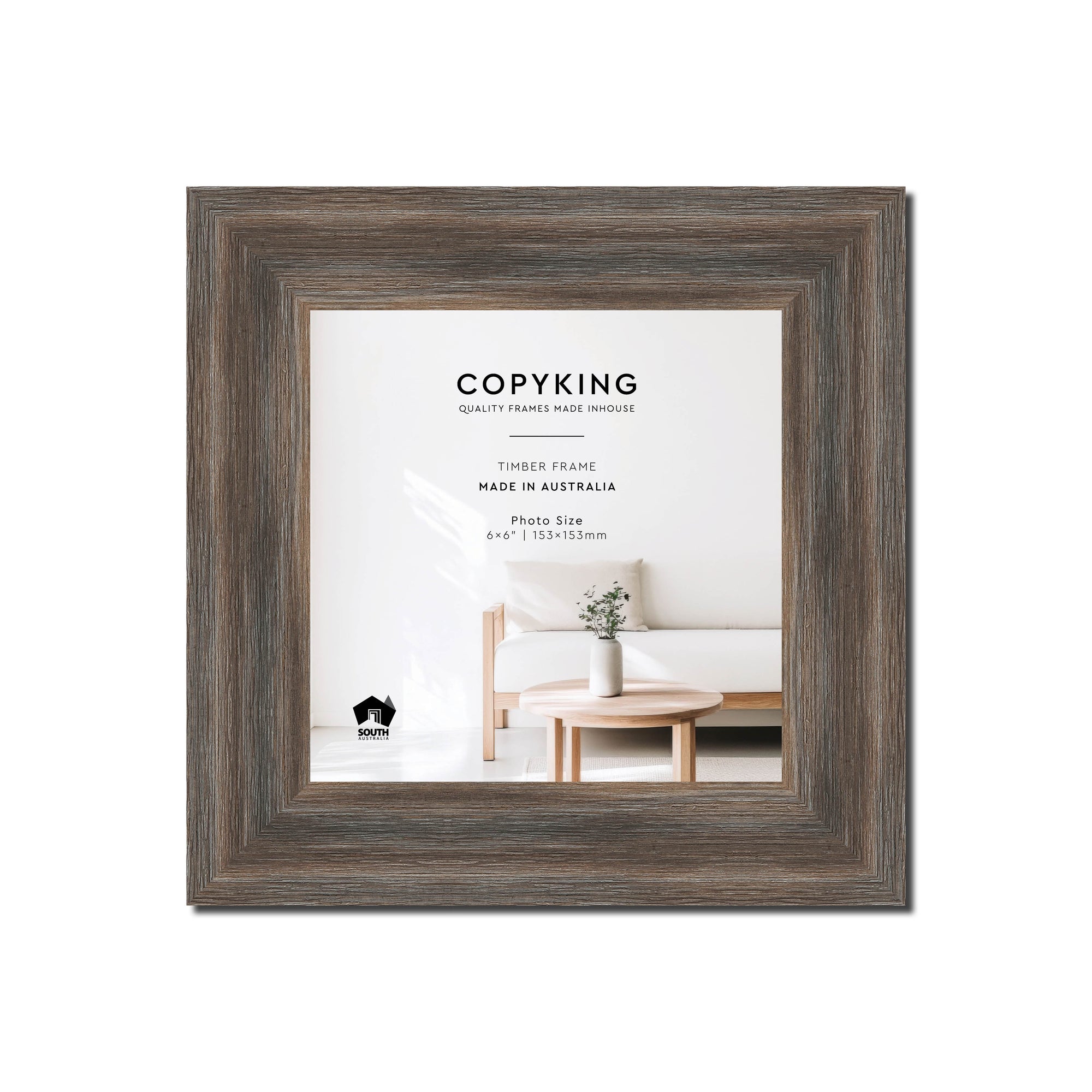 Homestead Brown 40mm Wood Square Photo Frame - 6" x 6" (153mm x 153mm)