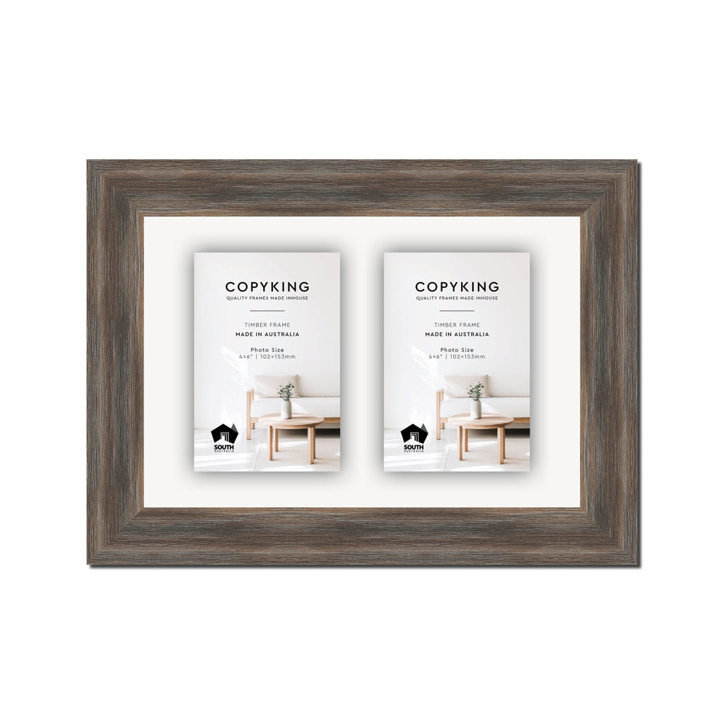 Homestead Brown 40mm Wood Collage Photo Frame - 8" x 12" - 2 Photos (4" x 6")