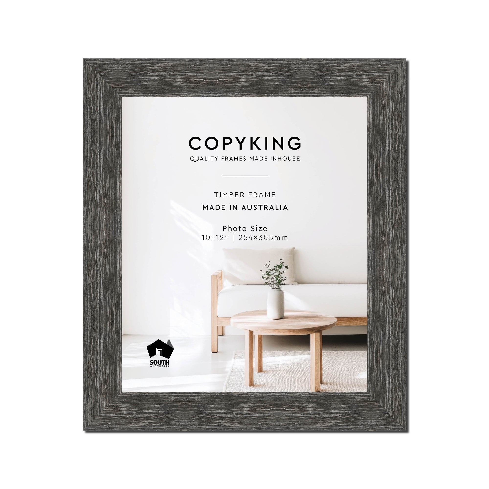 Homestead Dark Grey 40mm Wood Photo Frame - 10" x 12" (254mm x 305mm)