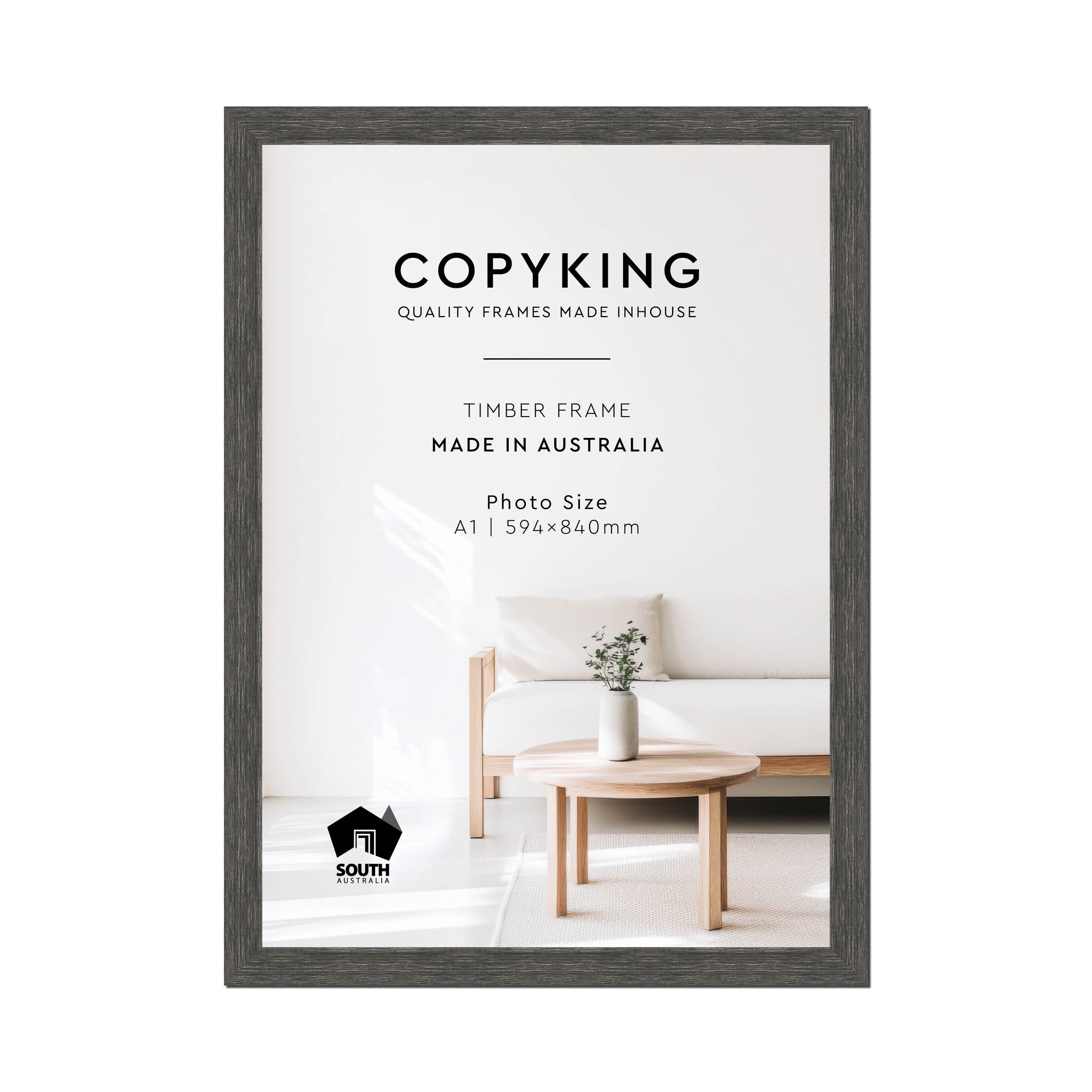 Homestead Dark Grey 40mm Wood Poster Frame - A1 (594mm x 840mm)