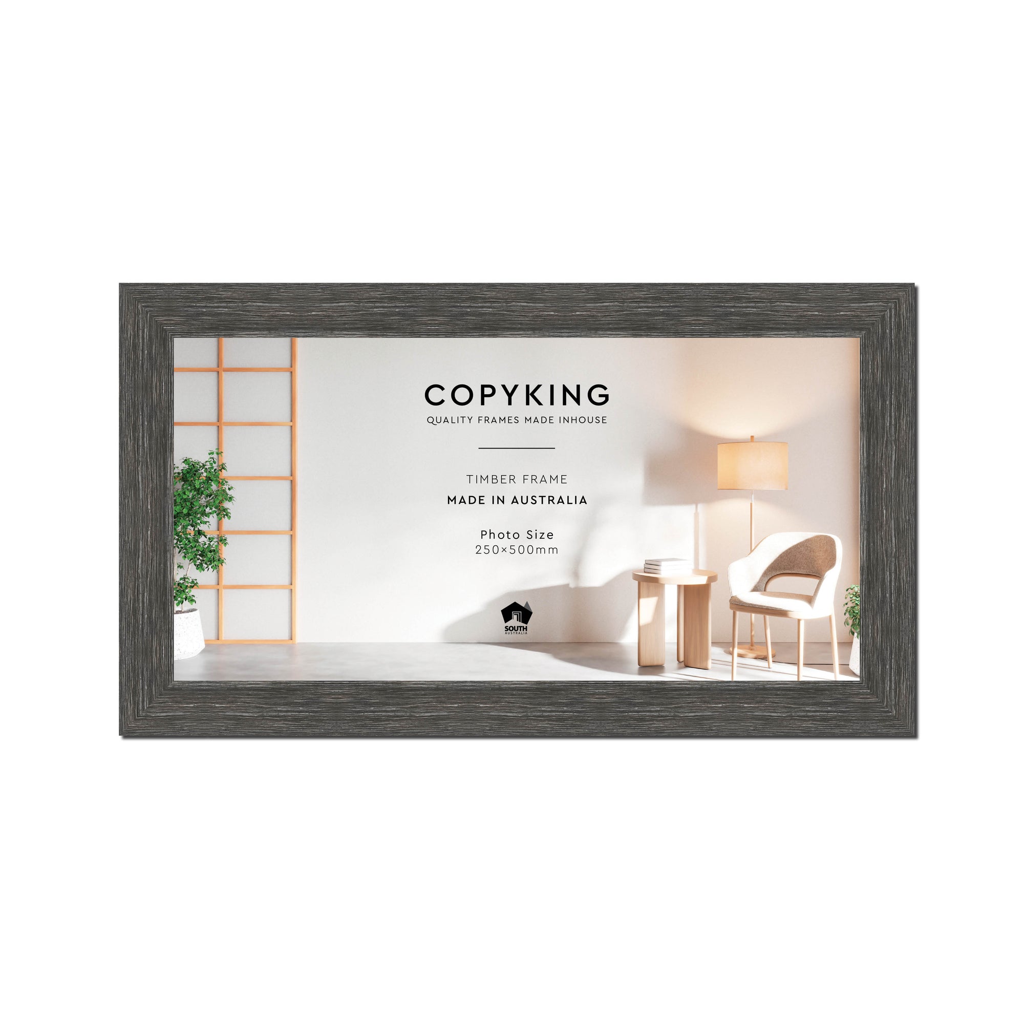 Homestead Dark Grey 40mm Wood Panoramic Photo Frame - 25cm x 50cm