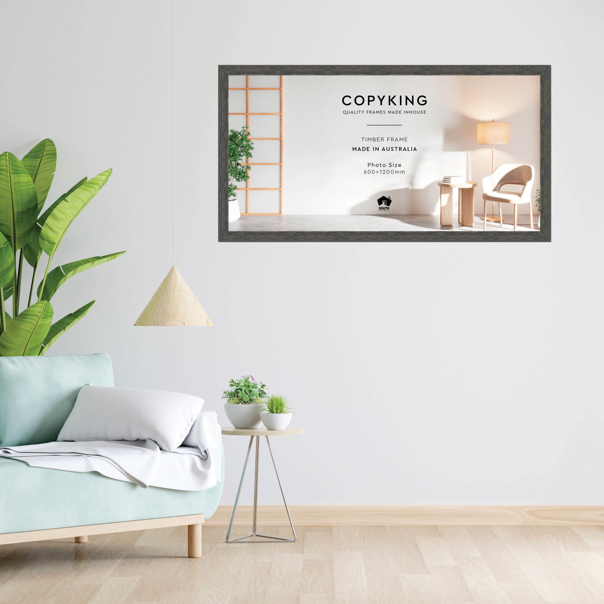 Homestead Dark Grey 40mm Wood Panoramic Photo Frame - 60cm x 120cm