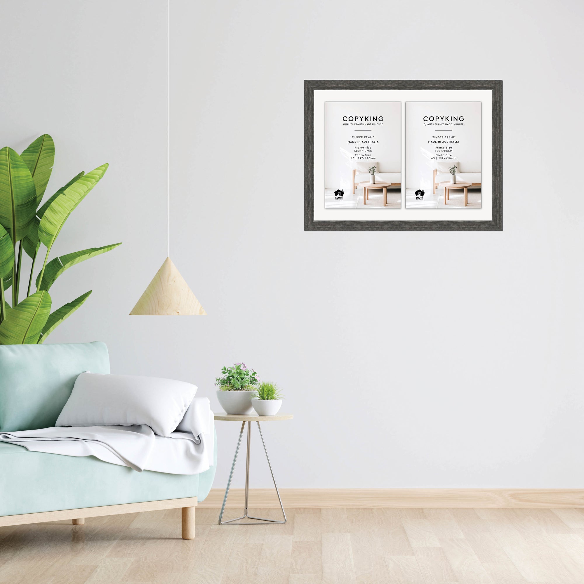 Homestead Dark Grey 40mm Wood Certificate Frame - 520mm x 710mm - 2 Certificates (A3)