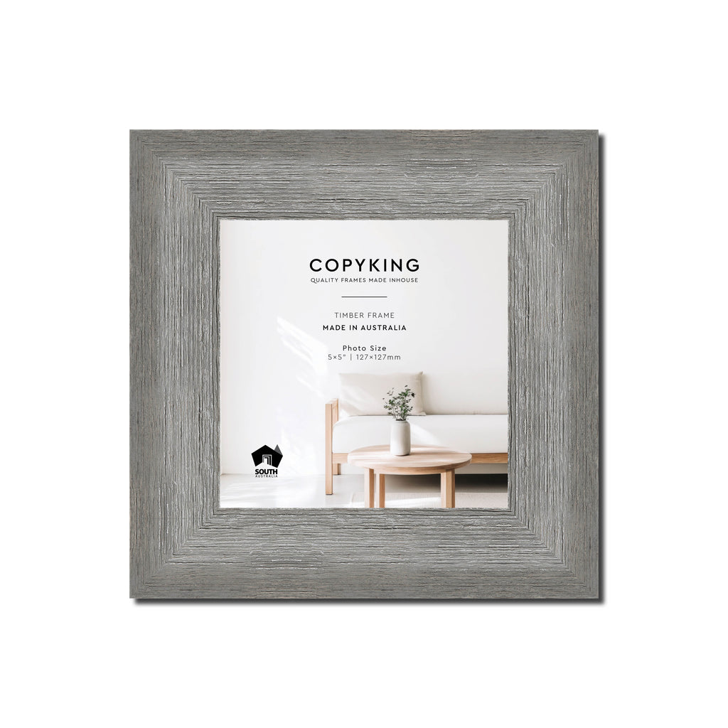 Homestead Light Grey 40mm Wood Square Photo Frame - 5" x 5" (127mm x 127mm)