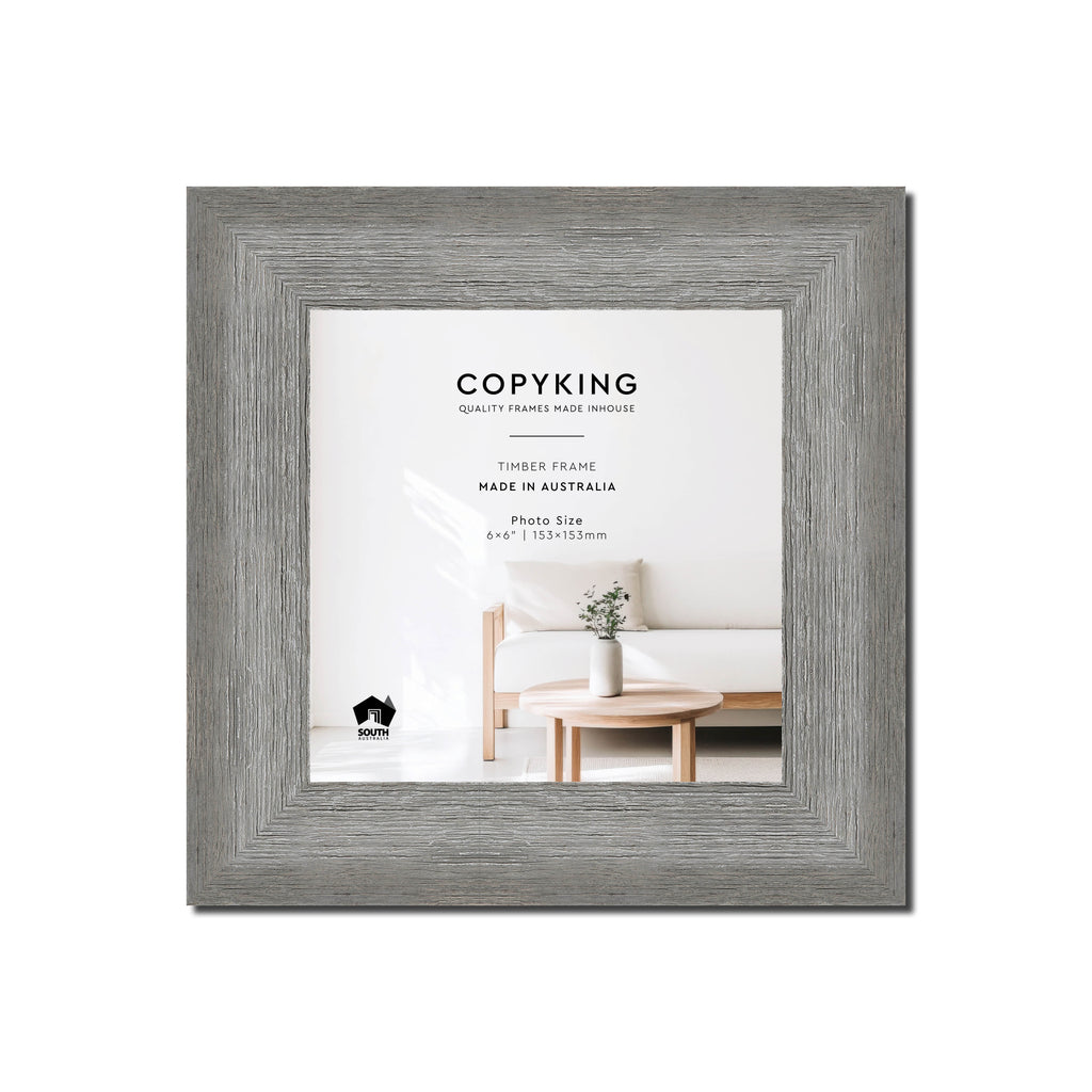 Homestead Light Grey 40mm Wood Square Photo Frame - 6" x 6" (153mm x 153mm)
