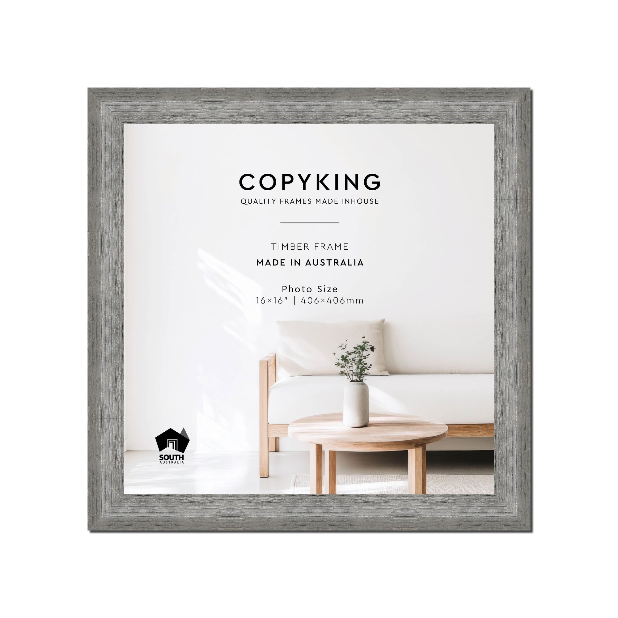 Homestead Light Grey 40mm Wood Square Photo Frame - 16" x 16" (406mm x 406mm)