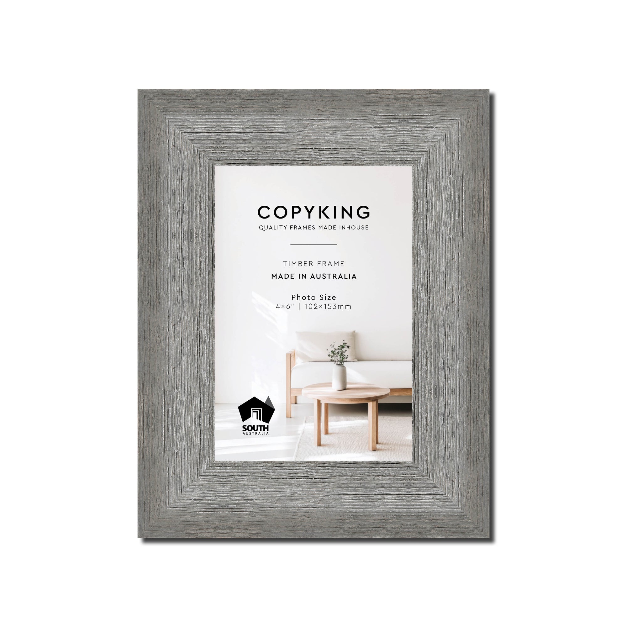 Homestead Light Grey 40mm Wood Photo Frame - 4" x 6" (102mm x 153mm)