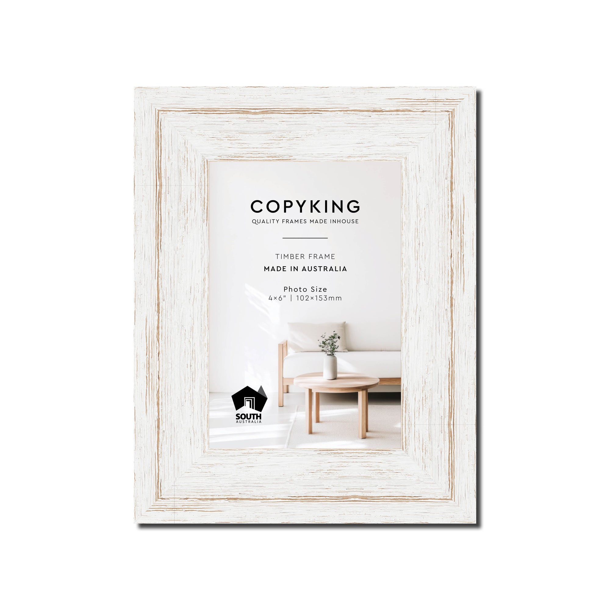 Homestead White 40mm Wood Photo Frame - 4" x 6" (102mm x 153mm)