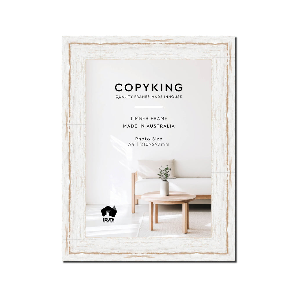 Homestead White 40mm Wood Poster Frame - A4 (210mm x 297mm)