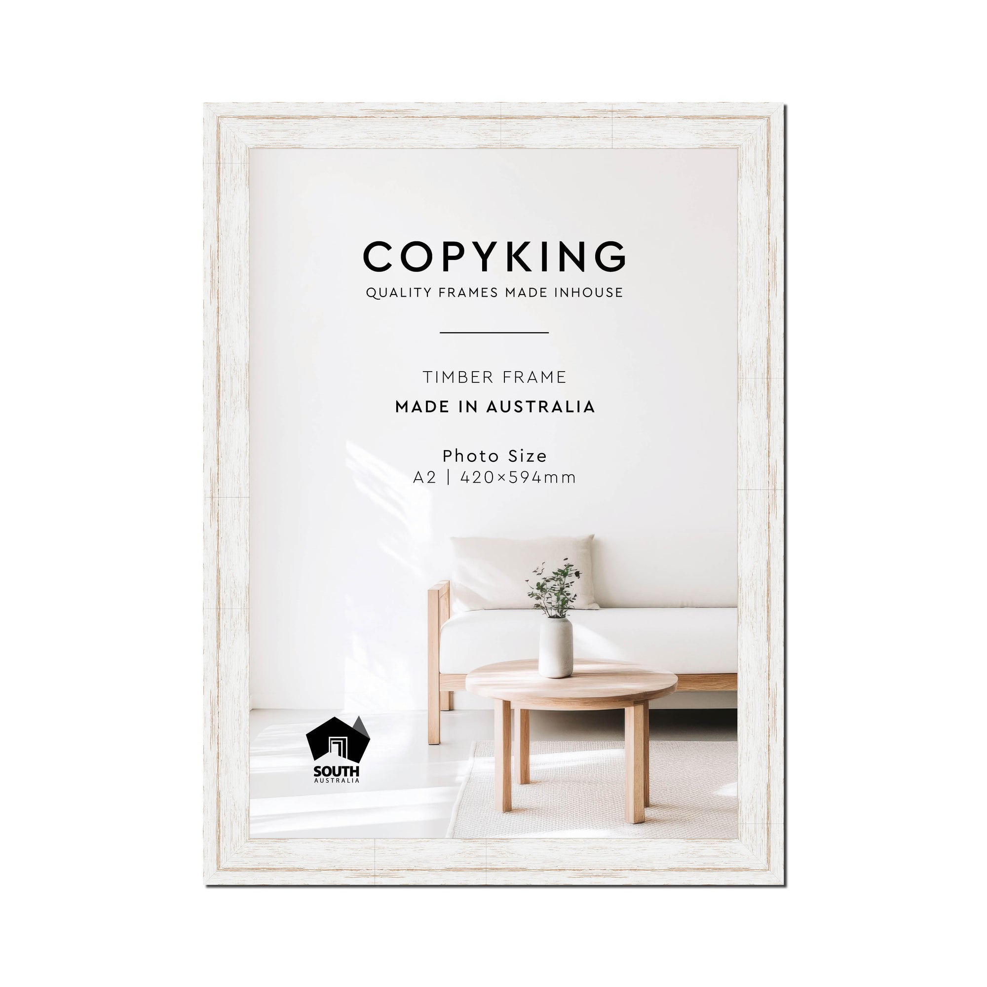 Homestead White 40mm Wood Poster Frame - A2 (420mm x 594mm)