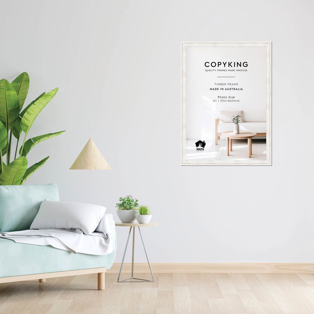 Homestead White 40mm Wood Poster Frame - A1 (594mm x 840mm)