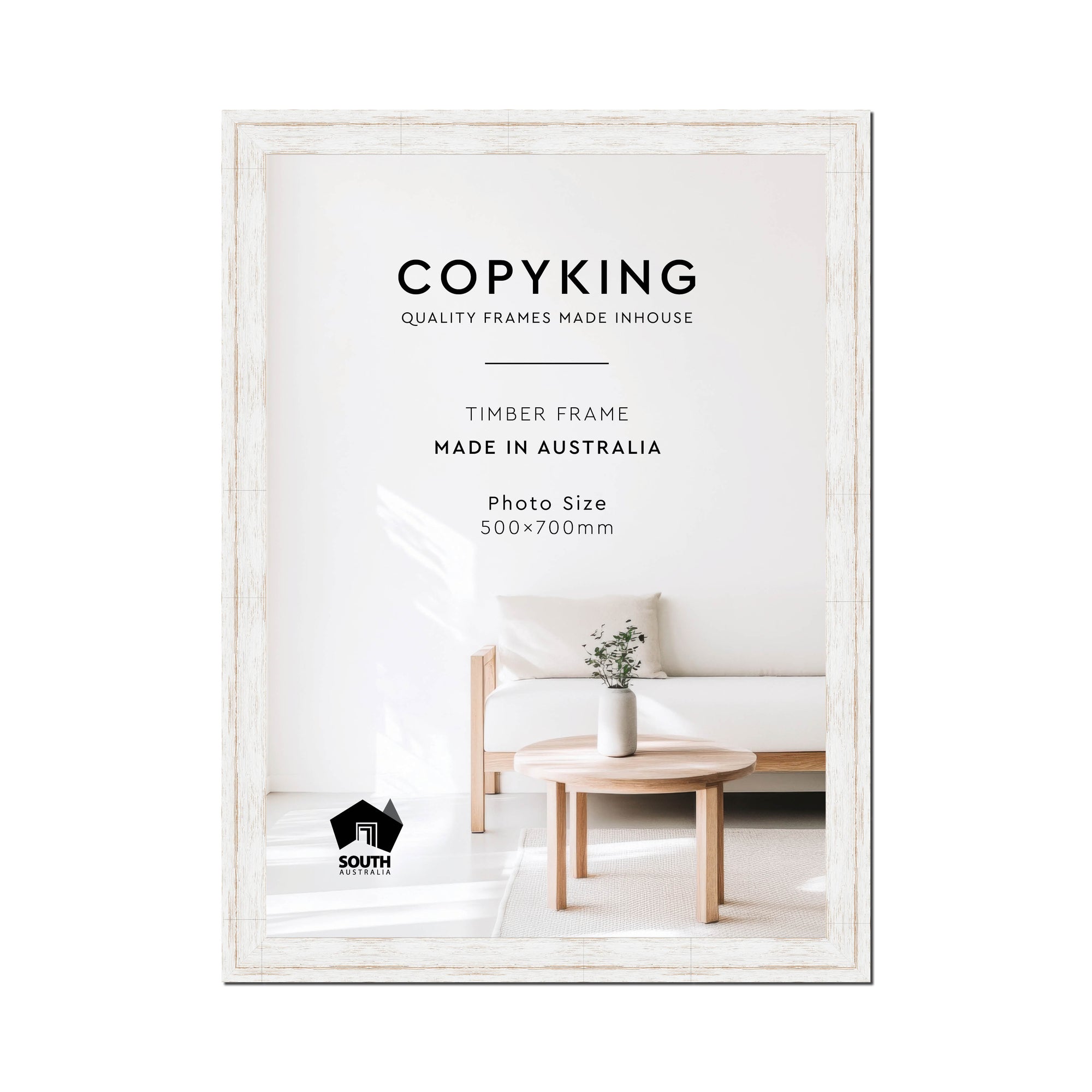 Homestead White 40mm Wood Poster Frame - 50cm x 70cm