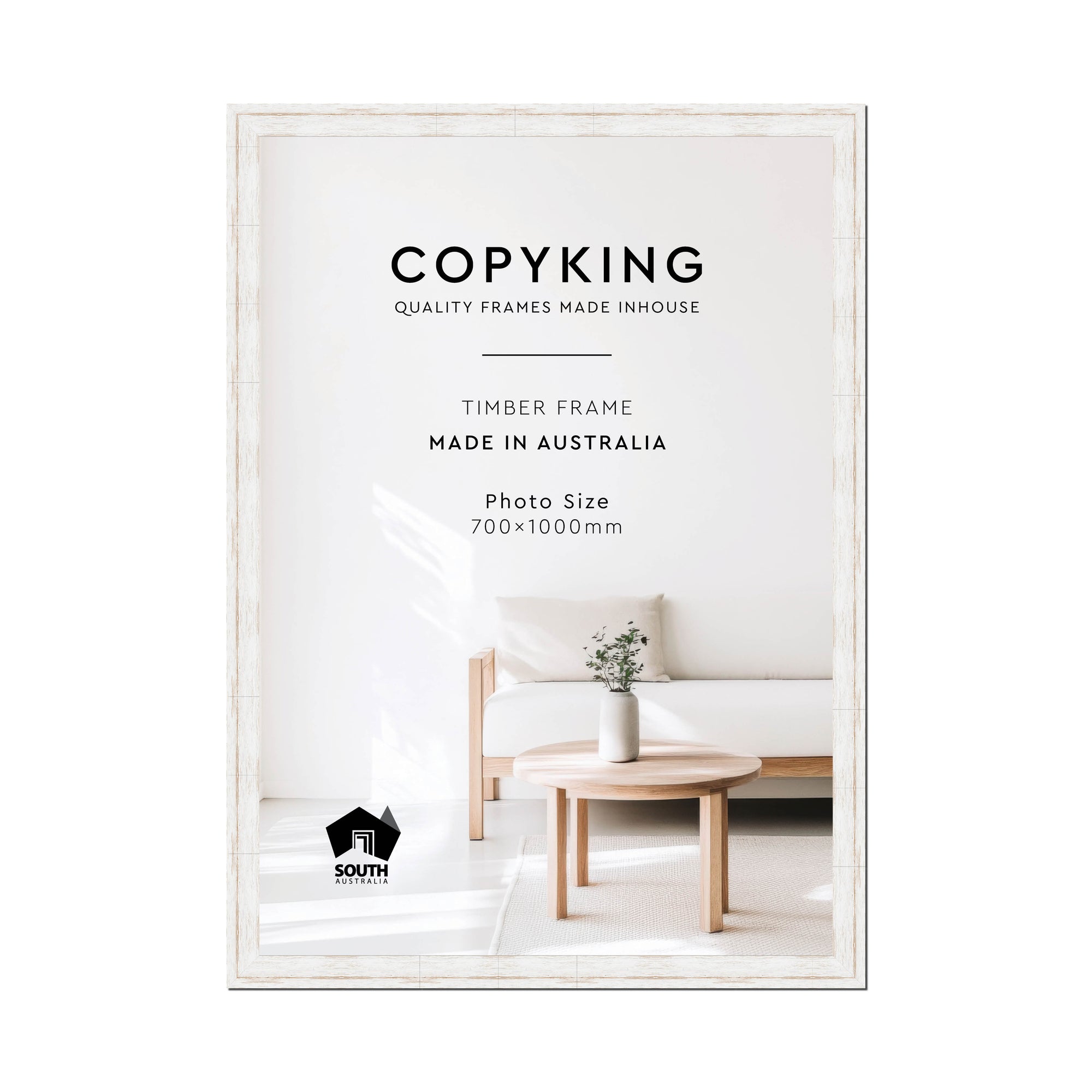 Homestead White 40mm Wood Poster Frame - 70cm x 100cm