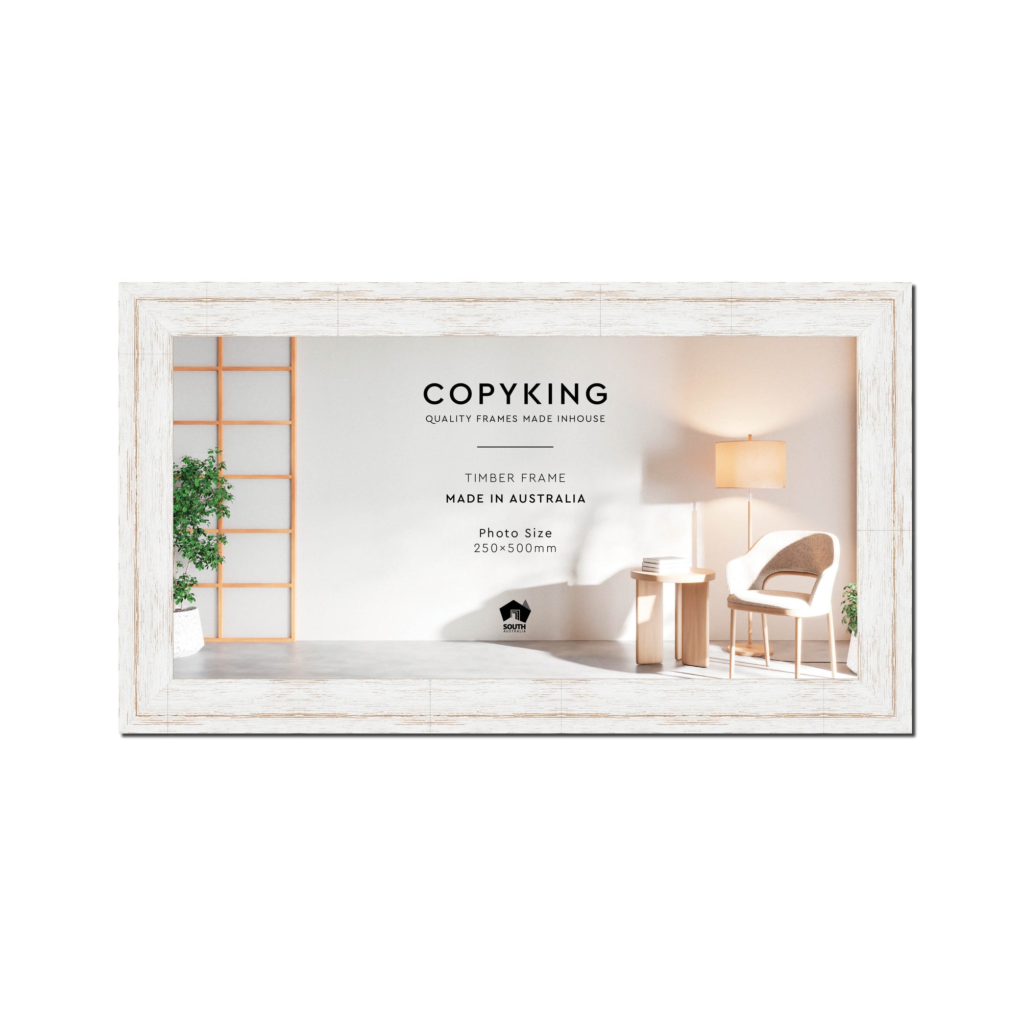 Homestead White 40mm Wood Panoramic Photo Frame - 25cm x 50cm