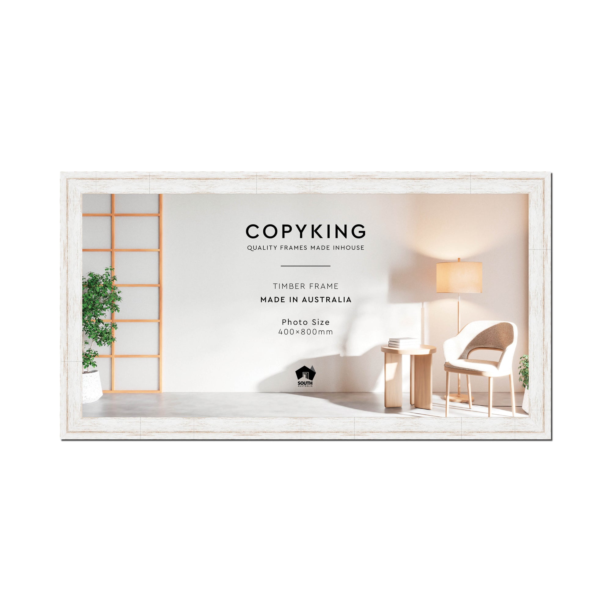 Homestead White 40mm Wood Panoramic Photo Frame - 40cm x 80cm