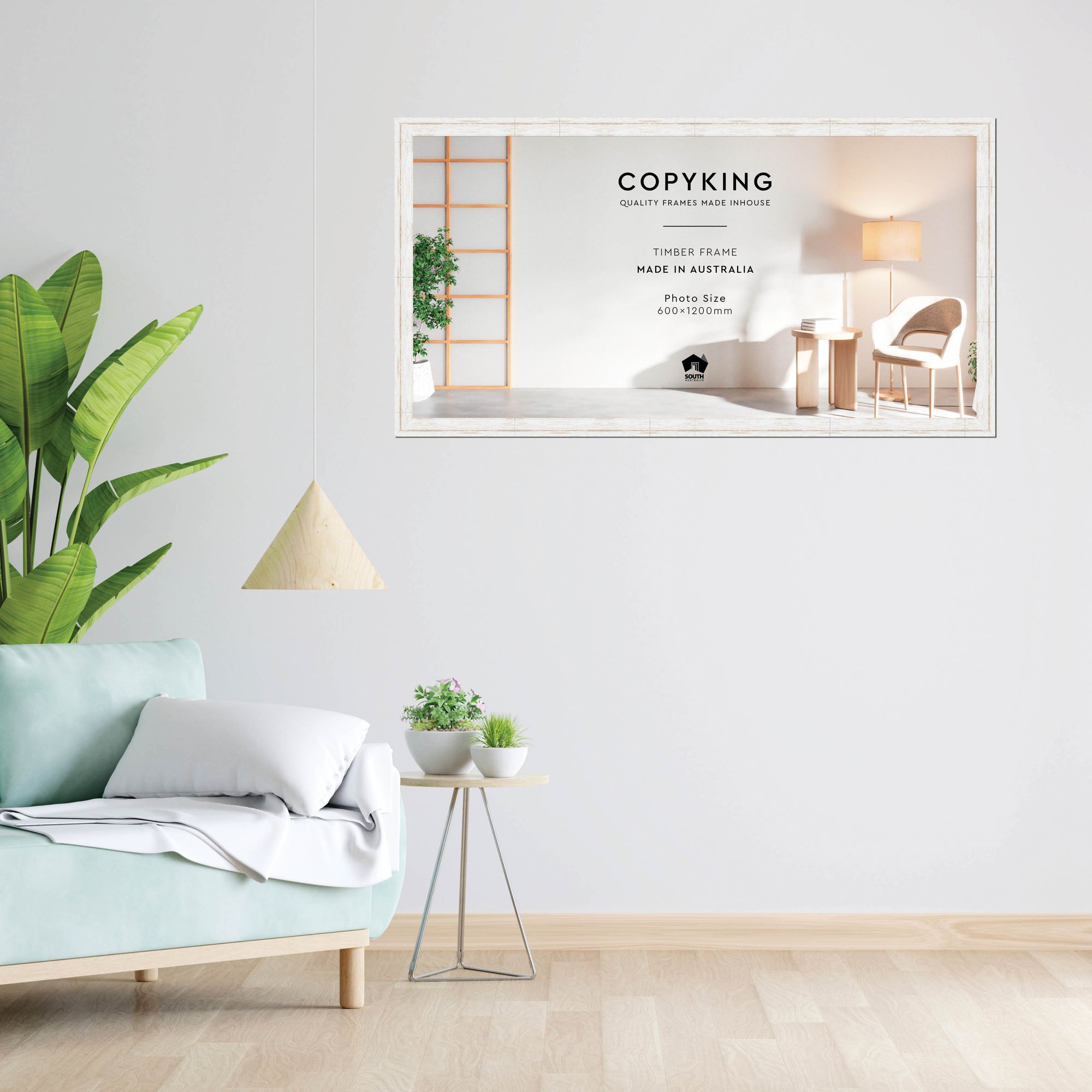 Homestead White 40mm Wood Panoramic Photo Frame - 60cm x 120cm