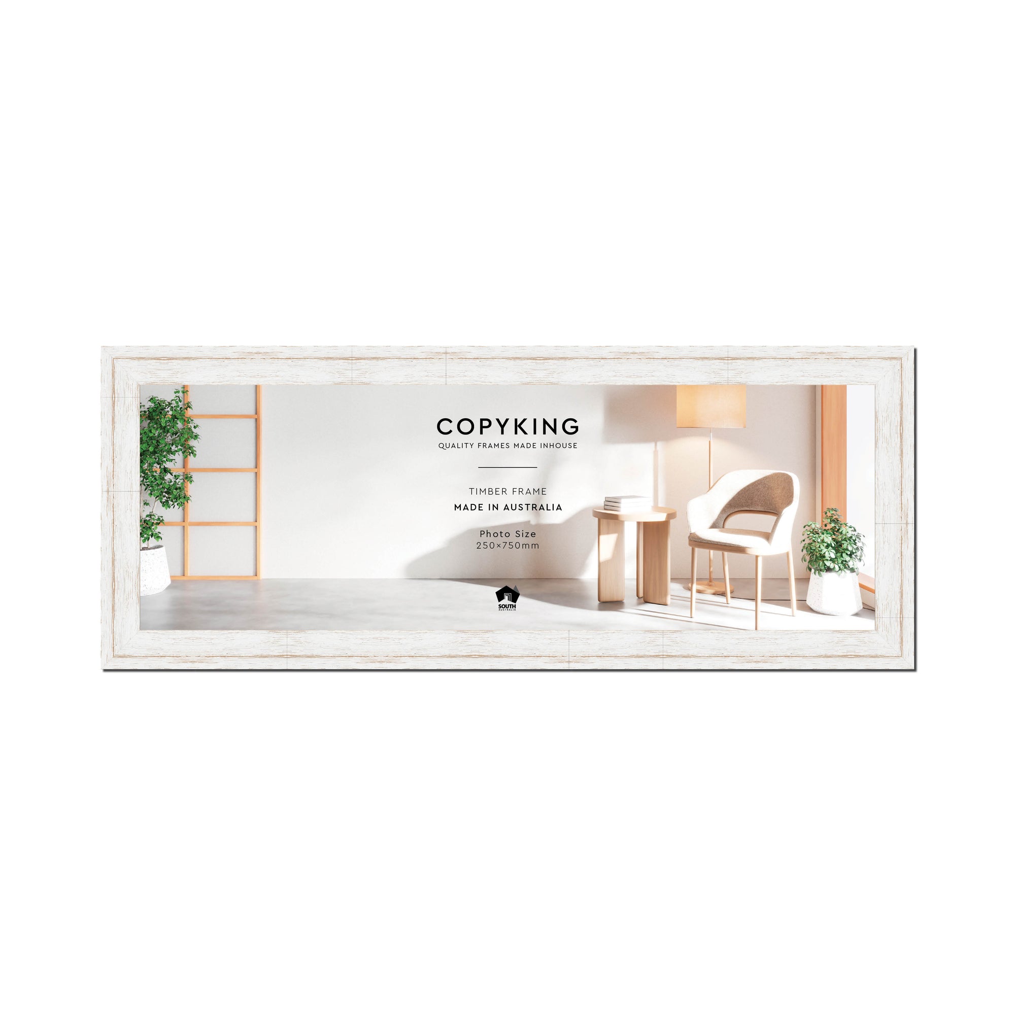 Homestead White 40mm Wood Panoramic Photo Frame - 25cm x 75cm