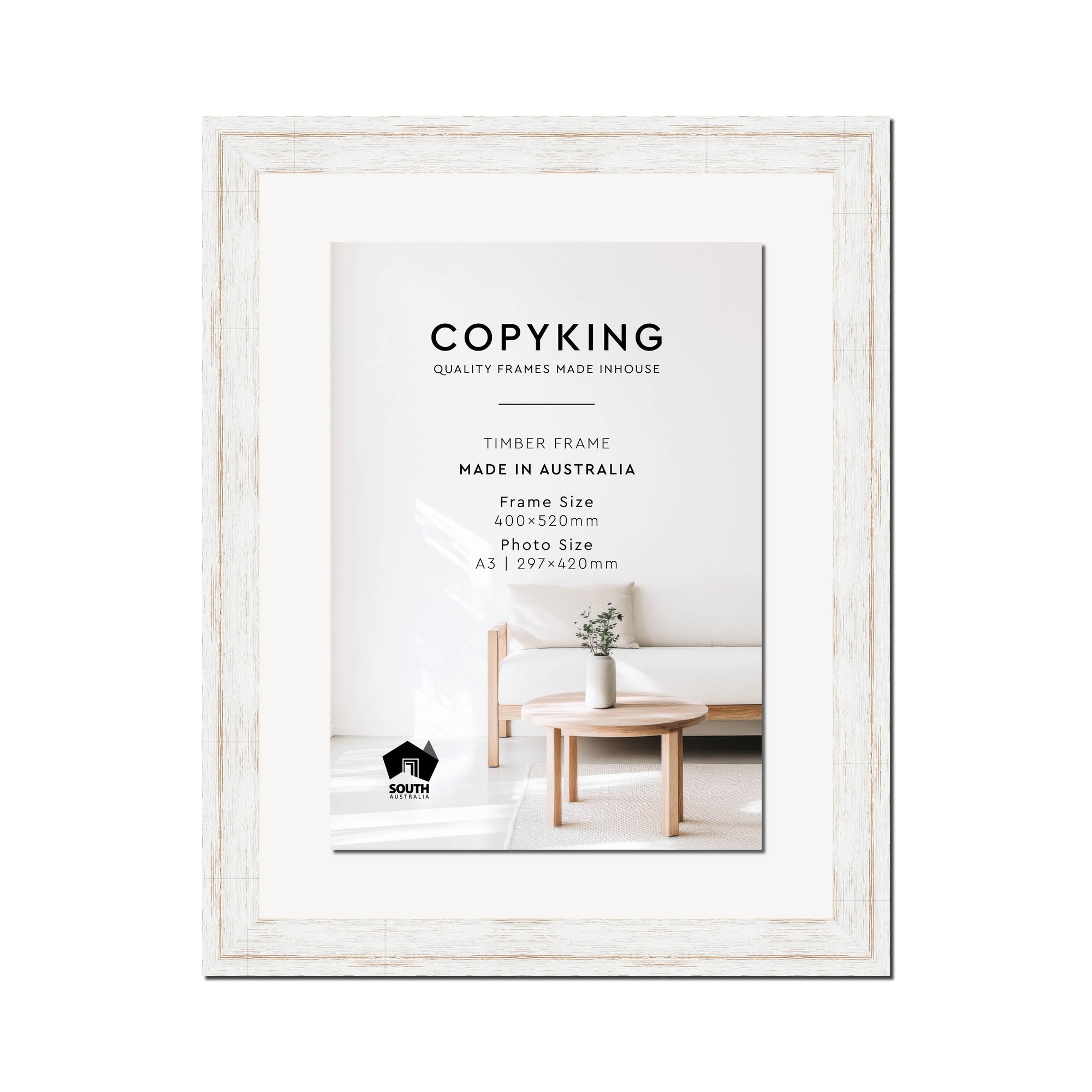 Homestead White 40mm Wood Certificate Frame - 400mm x 520mm - 1 Certificates (A3)