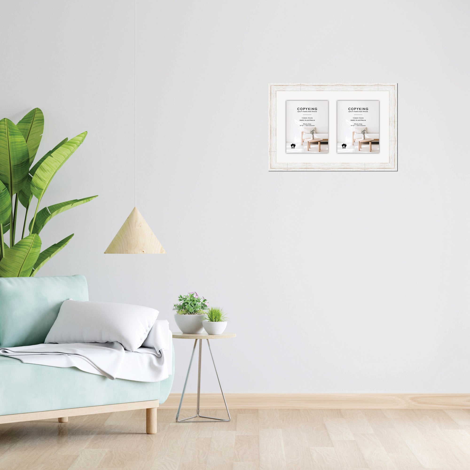 Homestead White 40mm Wood Collage Photo Frame - 14" x 22" - 2 Photos (8" x 10")