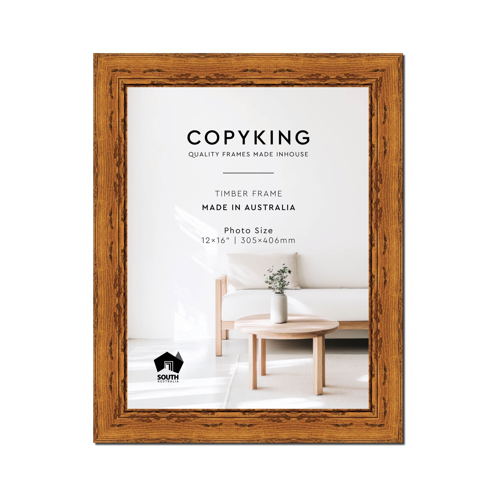 Light Walnut 43mm Wood Photo Frame - 12" x 16" (305mm x 406mm)