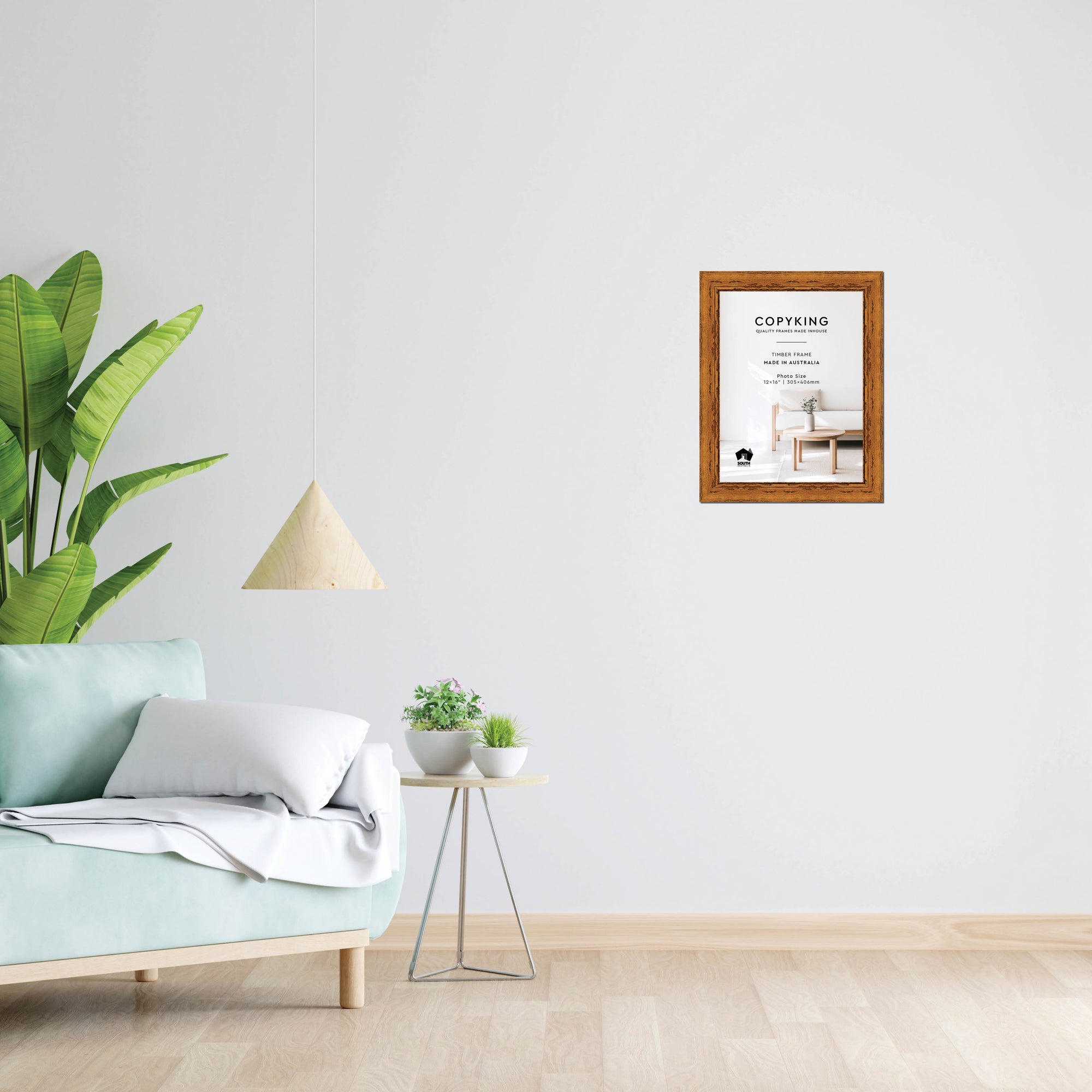Light Walnut 43mm Wood Photo Frame - 12" x 16" (305mm x 406mm)