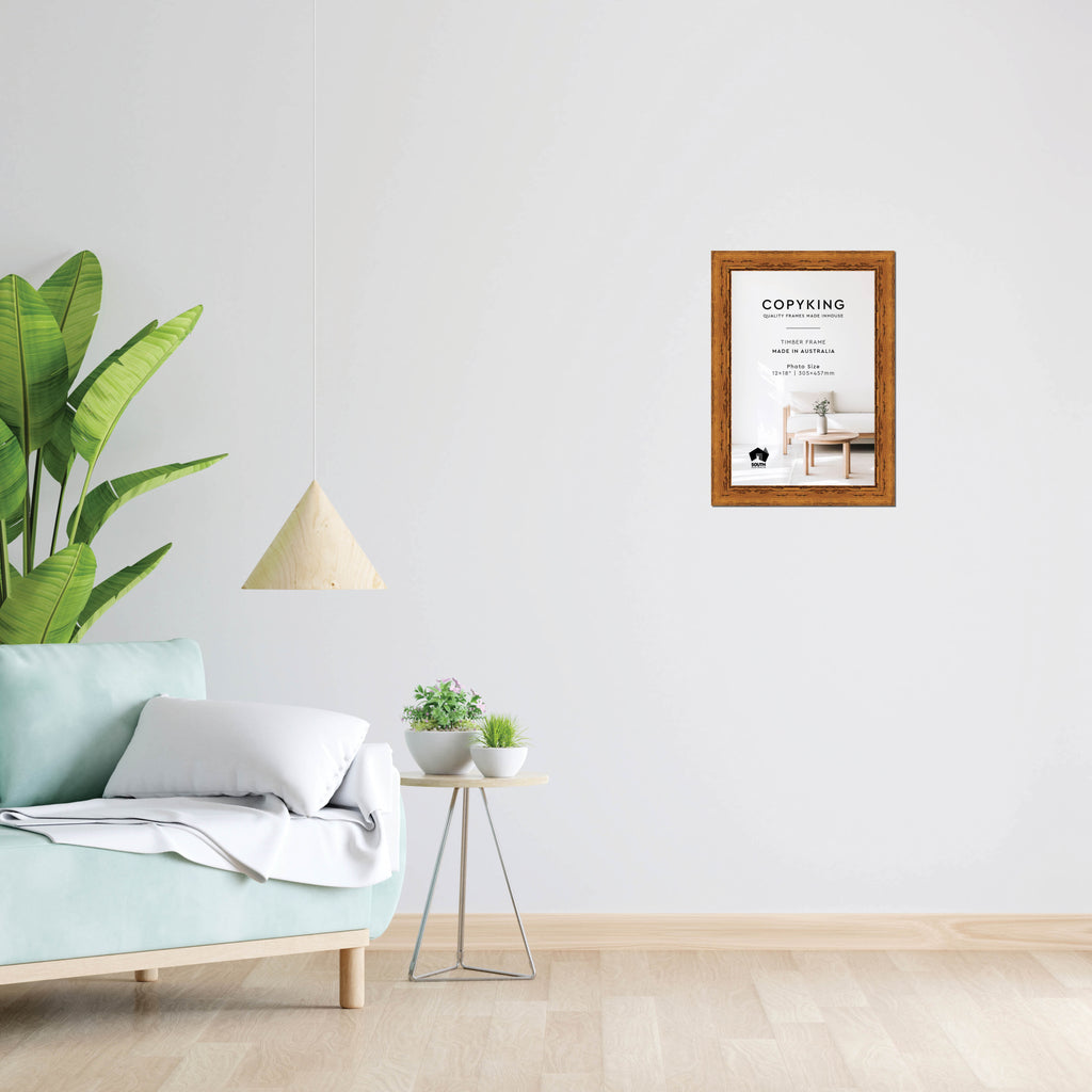 Light Walnut 43mm Wood Photo Frame - 12" x 18" (305mm x 457mm)