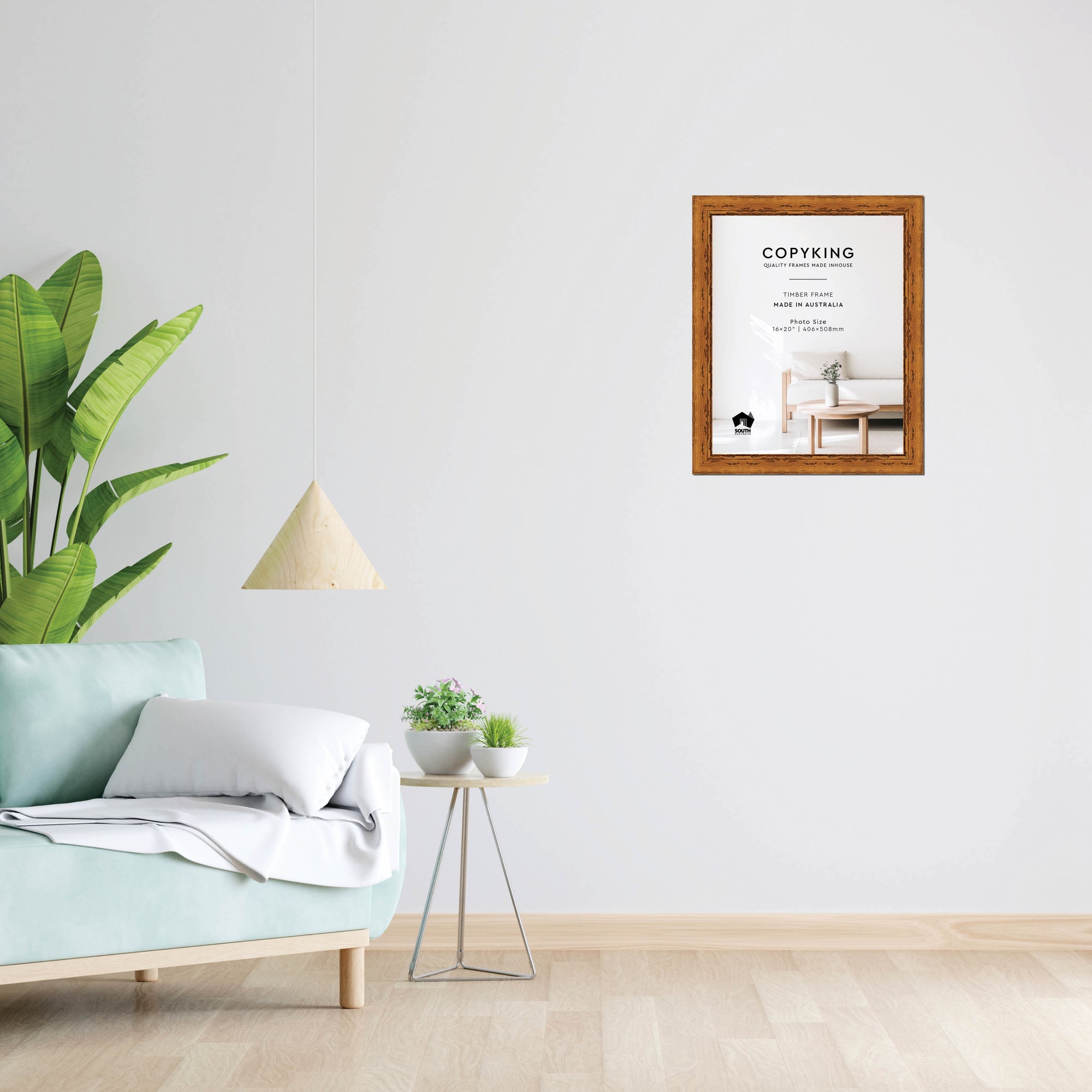 Light Walnut 43mm Wood Photo Frame - 16" x 20" (406mm x 508mm)