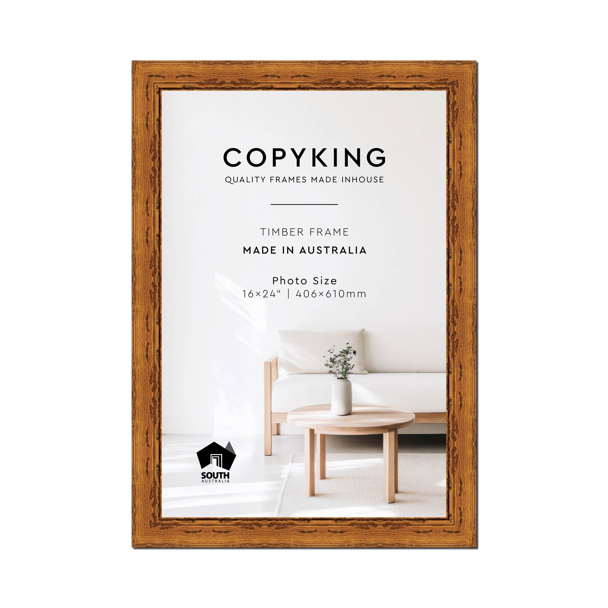 Light Walnut 43mm Wood Photo Frame - 16" x 24" (406mm x 610mm)