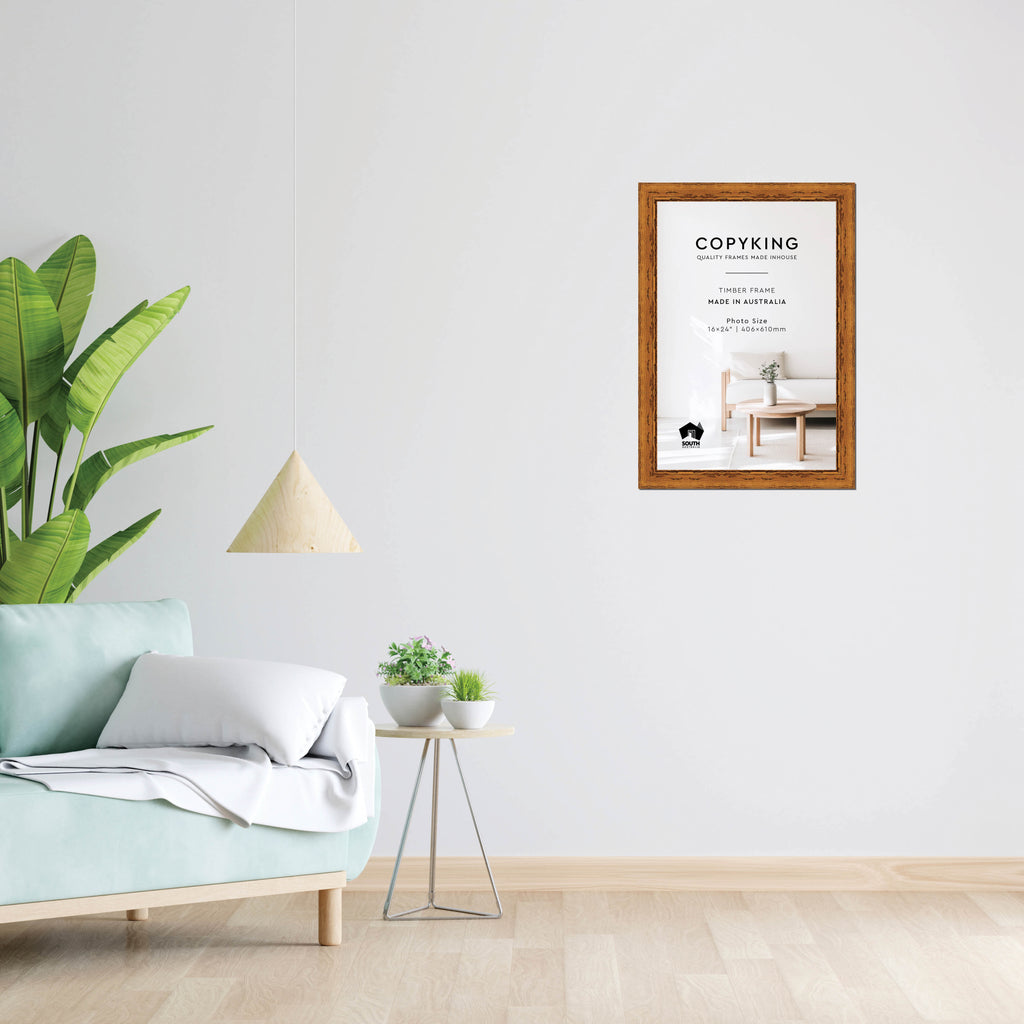 Light Walnut 43mm Wood Photo Frame - 16" x 24" (406mm x 610mm)