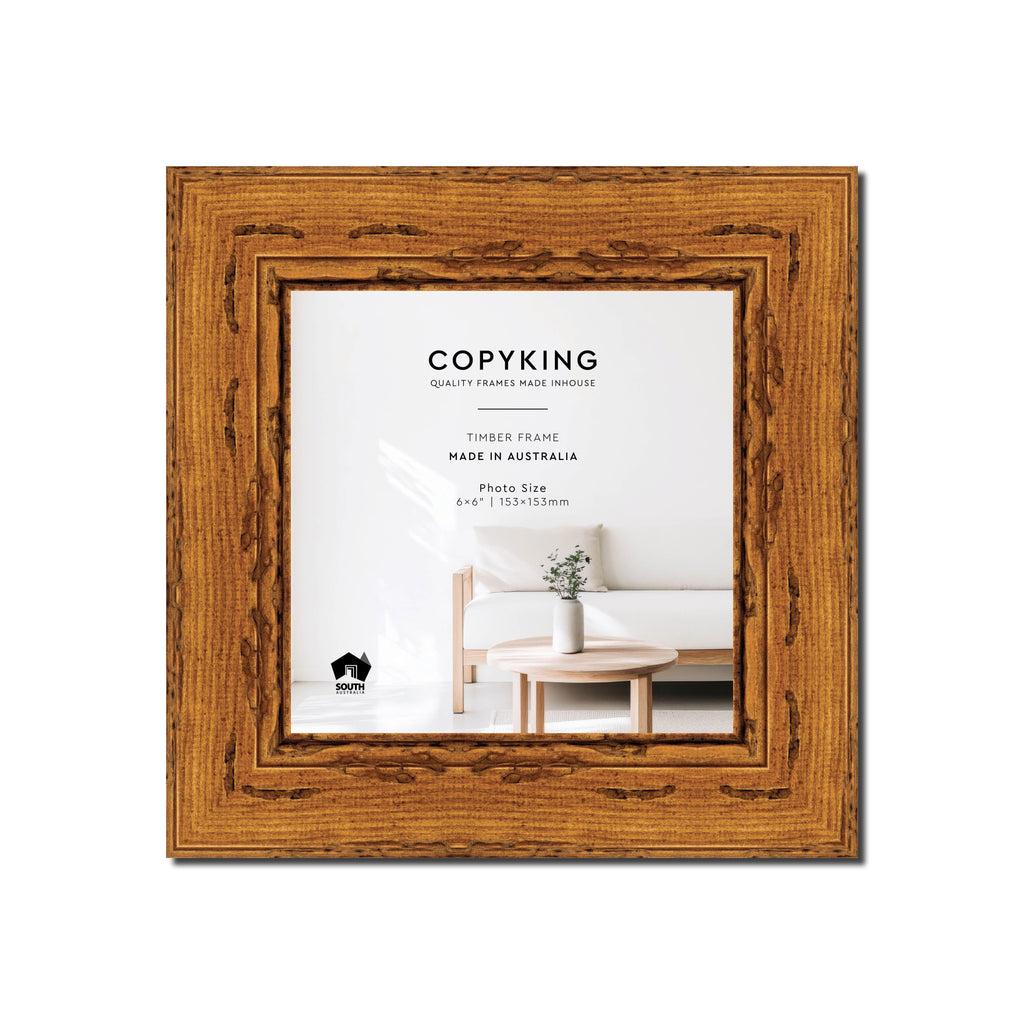 Light Walnut 43mm Wood Square Photo Frame - 6" x 6" (153mm x 153mm)