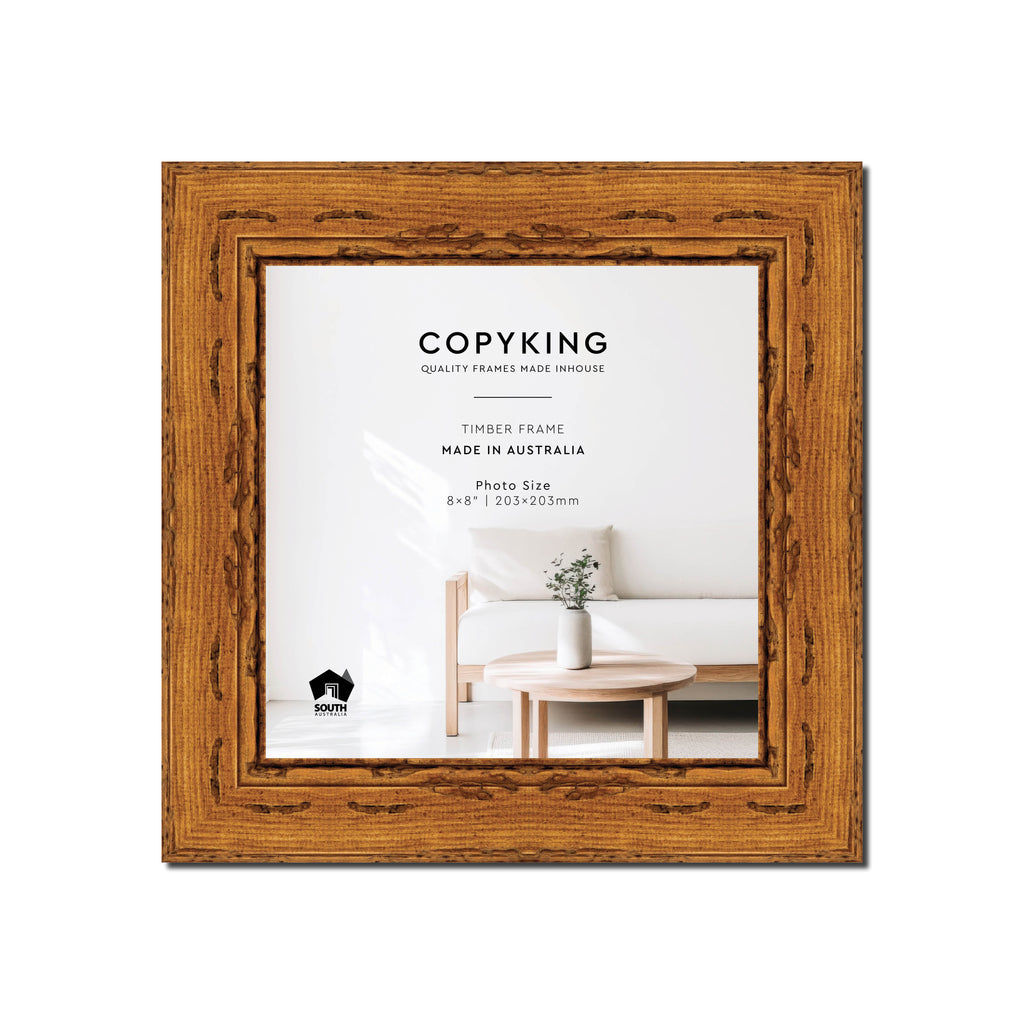 Light Walnut 43mm Wood Square Photo Frame - 8" x 8" (203mm x 203mm)