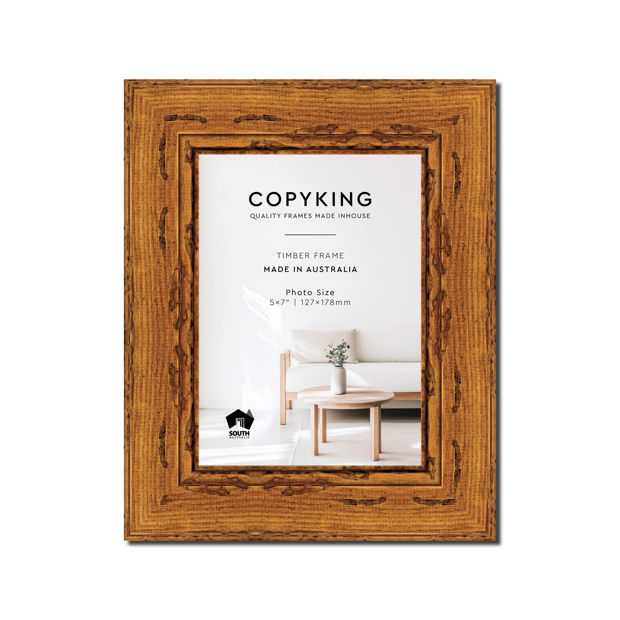 Light Walnut 43mm Wood Photo Frame - 5" x 7" (127mm x 178mm)