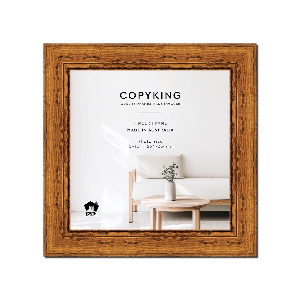 Light Walnut 43mm Wood Square Photo Frame - 10" x 10" (254mm x 254mm)