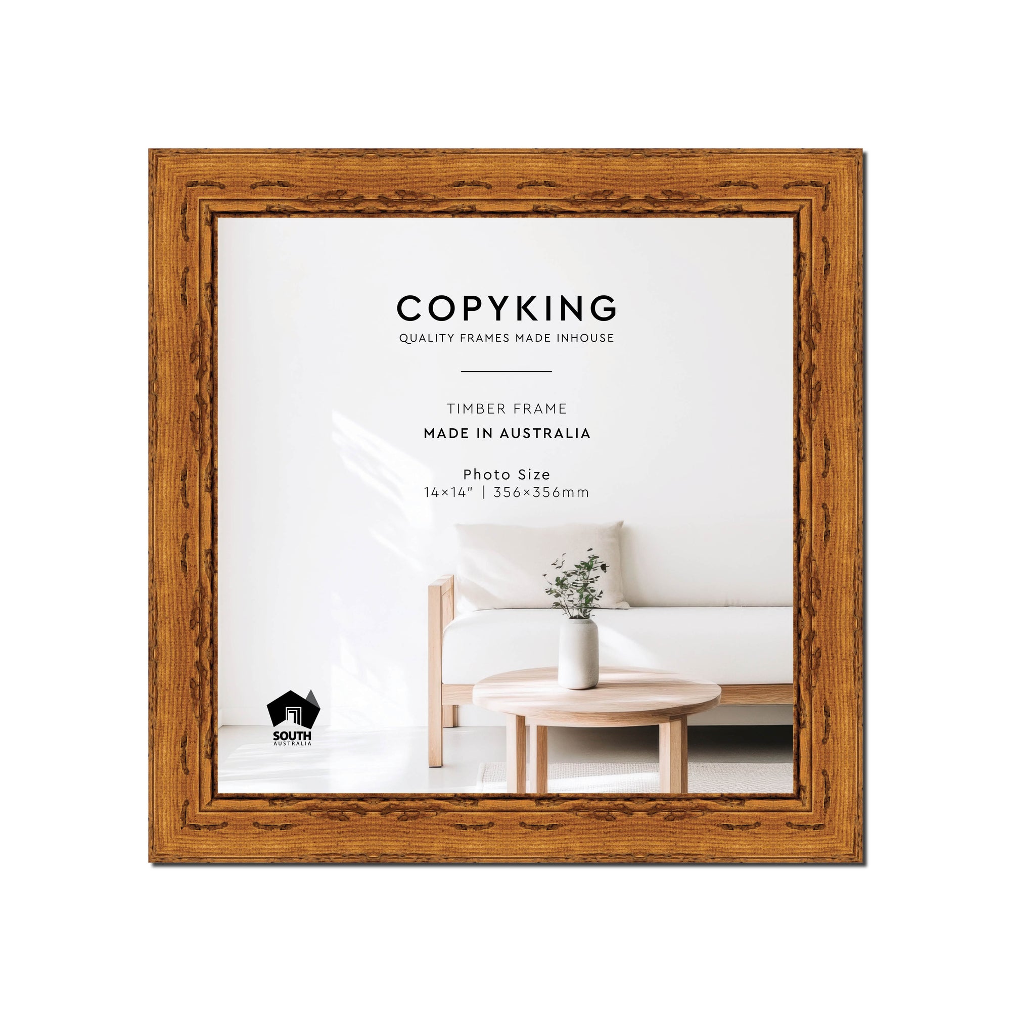 Light Walnut 43mm Wood Square Photo Frame - 14" x 14" (356mm x 356mm)