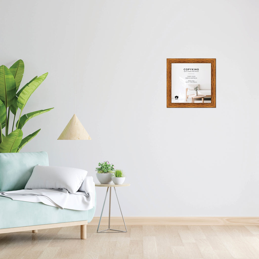 Light Walnut 43mm Wood Square Photo Frame - 14" x 14" (356mm x 356mm)
